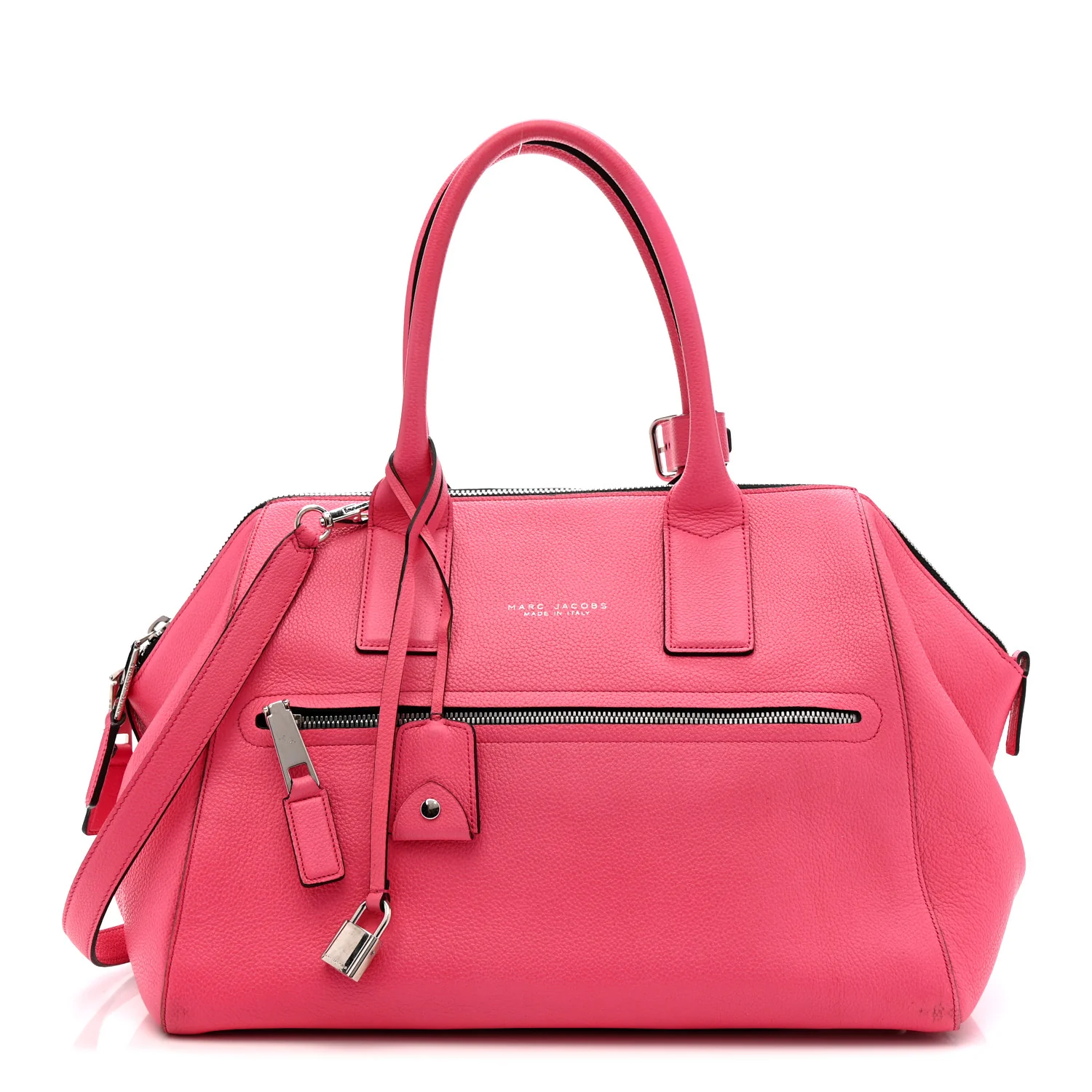 Textured Calfskin Medium Incognito Satchel Pink