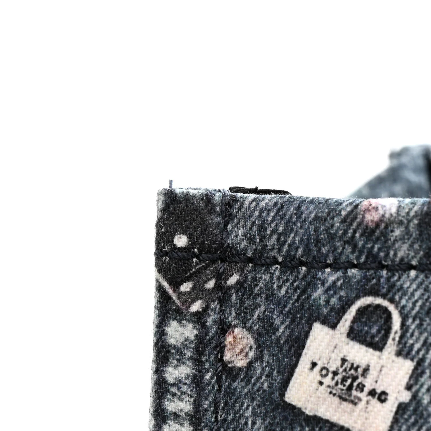 The Trompe L'Oeil Trinket Denim Canvas Medium The Tote Bag Blue - Image 12