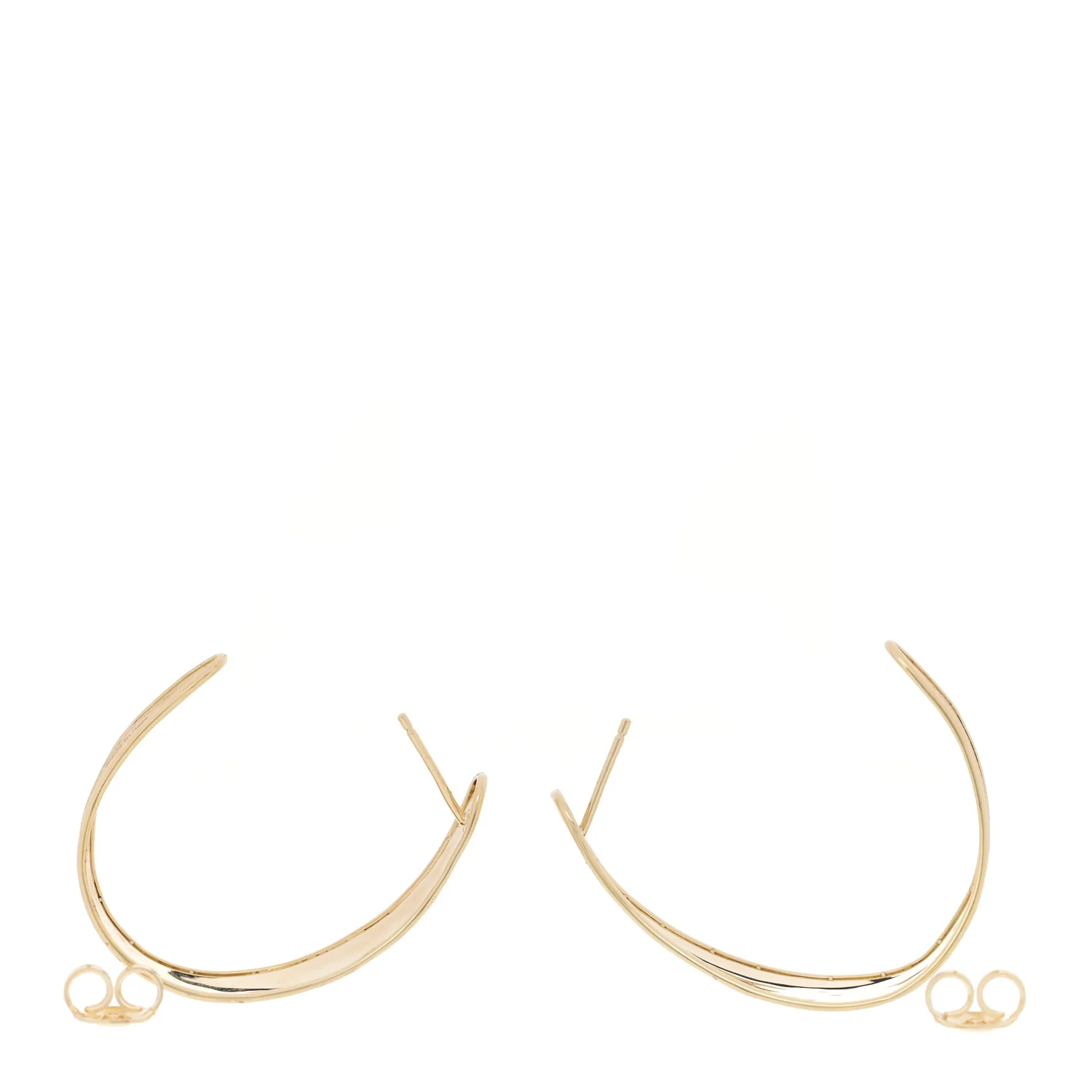 18K Yellow Gold Small Lunaria Drop Earrings - Image 3