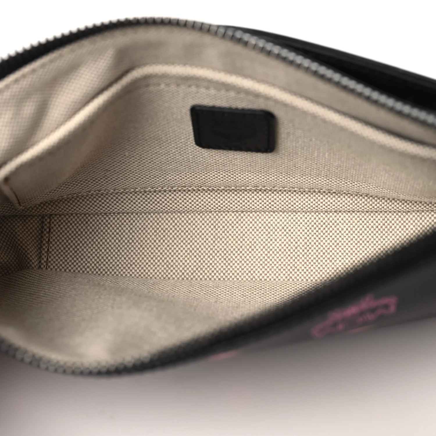 Calfskin Color Splash Pouch on Chain Black Pink - Image 5