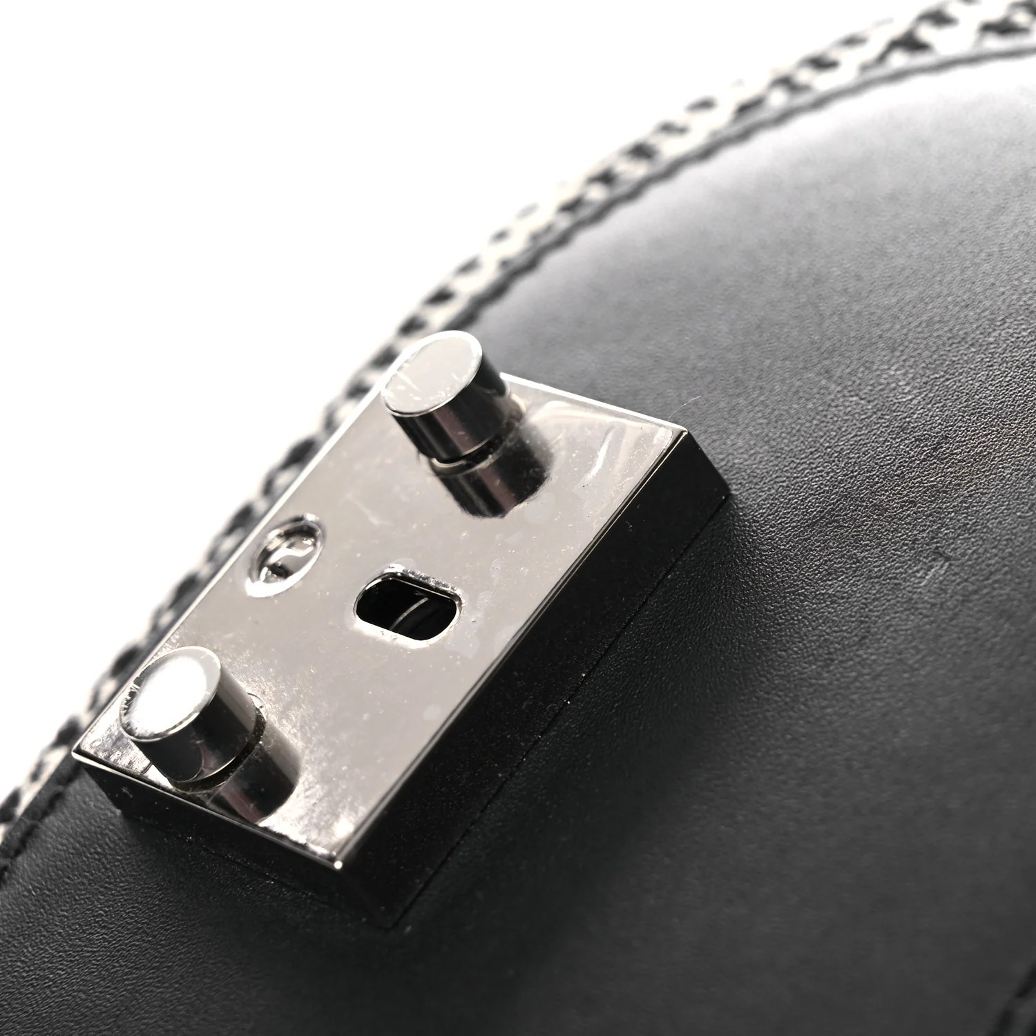 Calfskin Houndstooth Mini Patricia Belt Bag Black White - Image 11