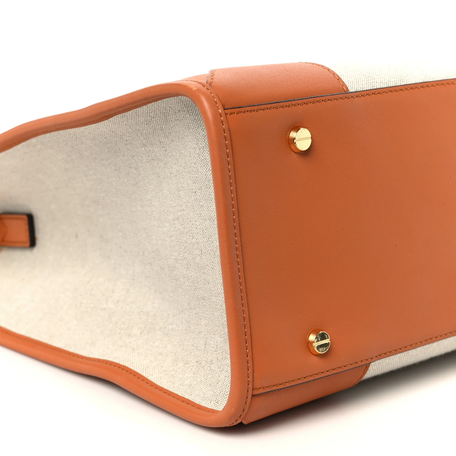 Calfskin Linen Large Munchen Tote Cognac - Image 11