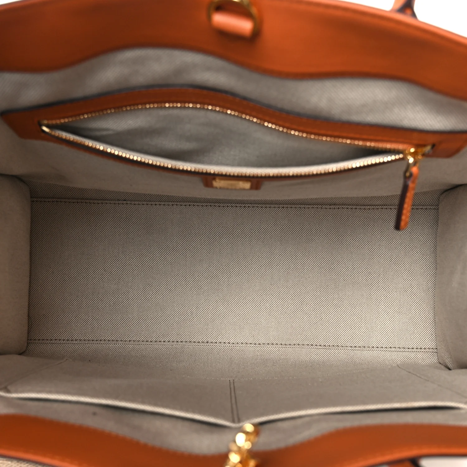 Calfskin Linen Large Munchen Tote Cognac - Image 6