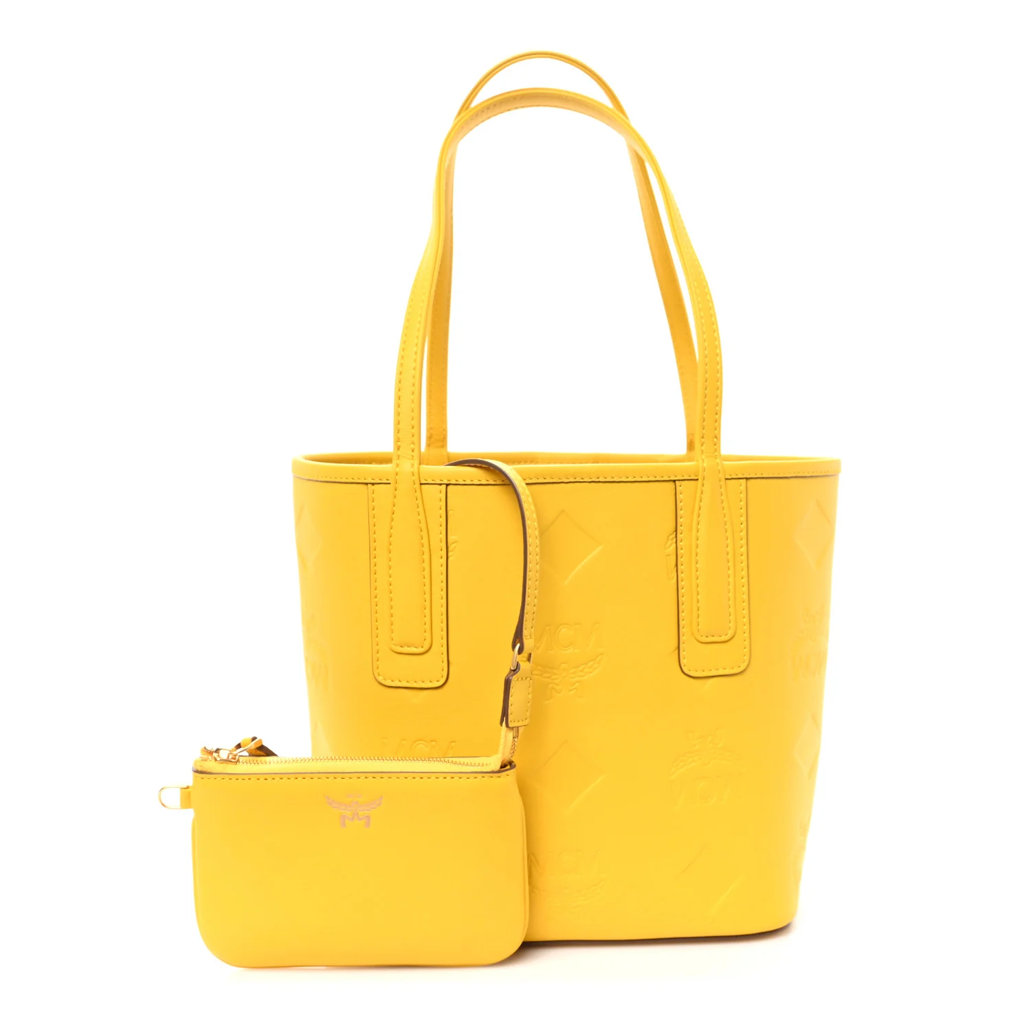 Calfskin Maxi Monogram Mini Liz Tote Old Gold - Image 3