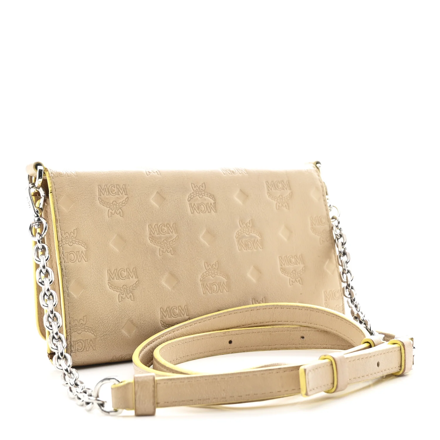 Calfskin Ottomar Klara Tri Fold Phone Wallet On Strap Croissant - Image 3