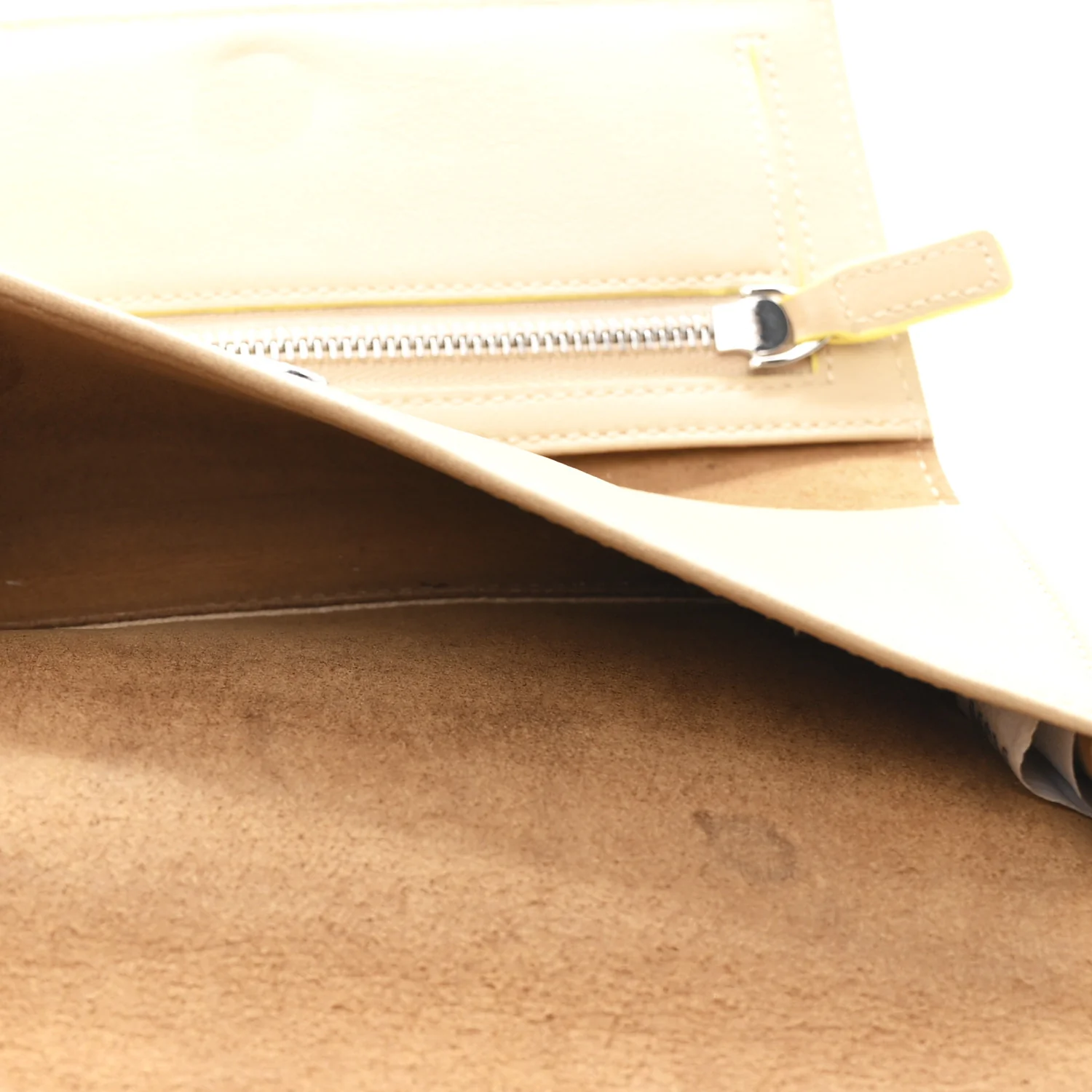 Calfskin Ottomar Klara Tri Fold Phone Wallet On Strap Croissant - Image 5