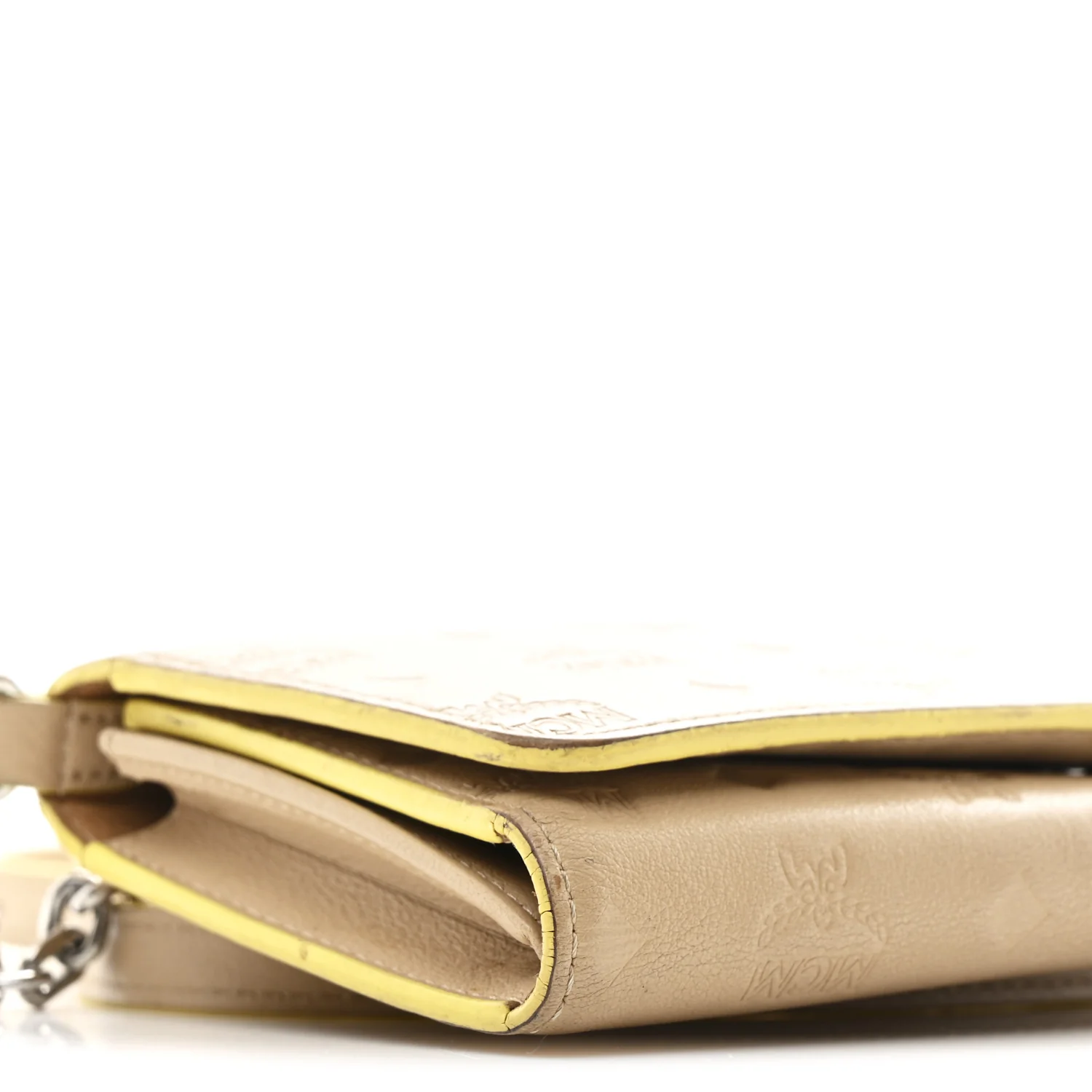 Calfskin Ottomar Klara Tri Fold Phone Wallet On Strap Croissant - Image 9