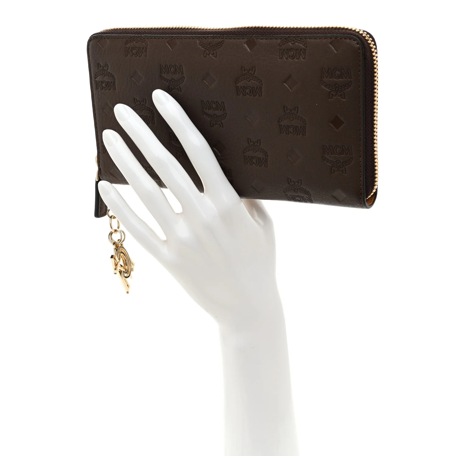 Calfskin Ottomar Monogram Klara Zip Wallet Chestnut - Image 2