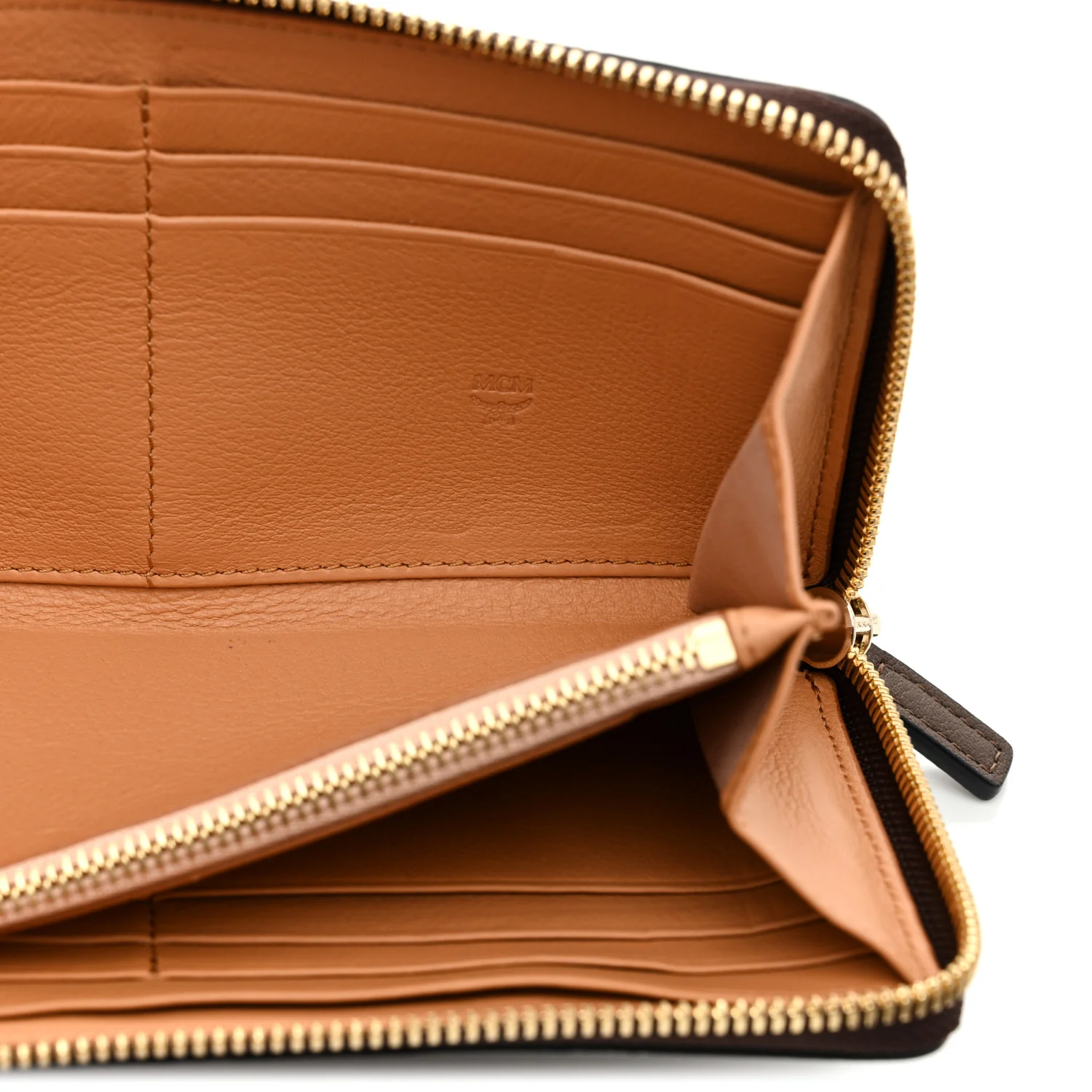 Calfskin Ottomar Monogram Klara Zip Wallet Chestnut - Image 5