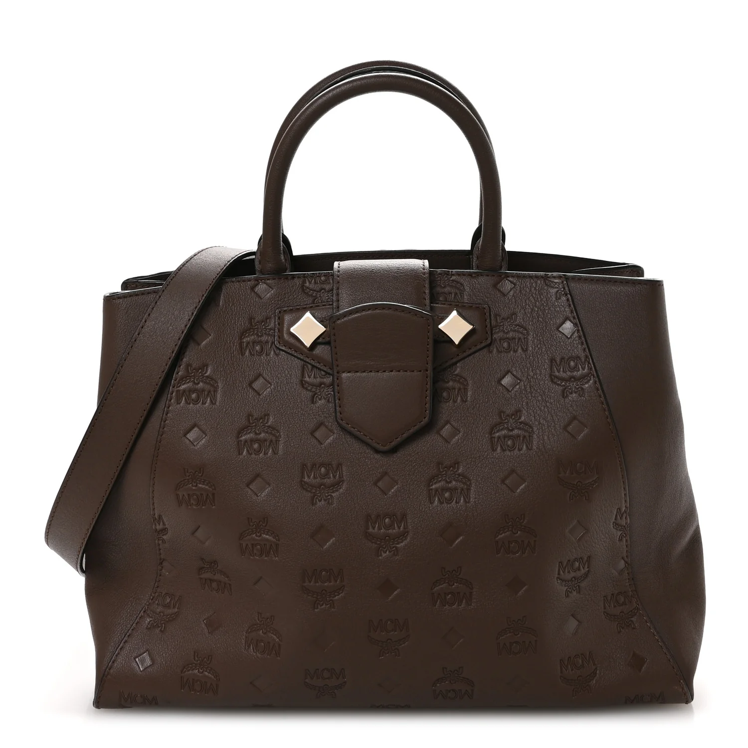 Calfskin Ottomar Monogram Medium Essential Tote Chestnut
