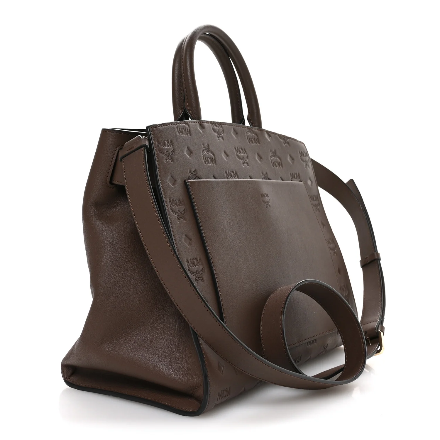 Calfskin Ottomar Monogram Medium Essential Tote Chestnut - Image 3