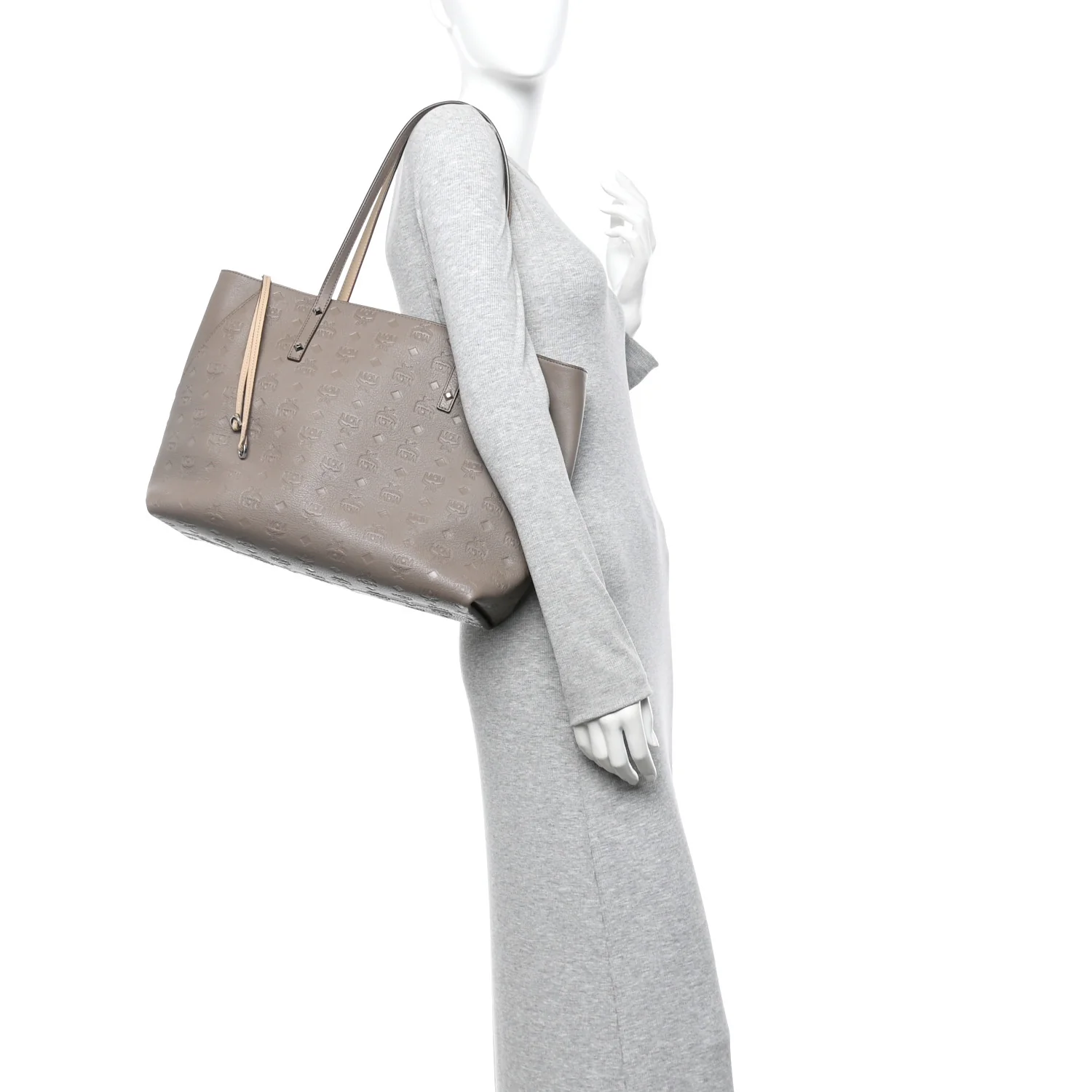 Calfskin Ottomar Monogram Medium Klara Shopper Tote Dove - Image 2