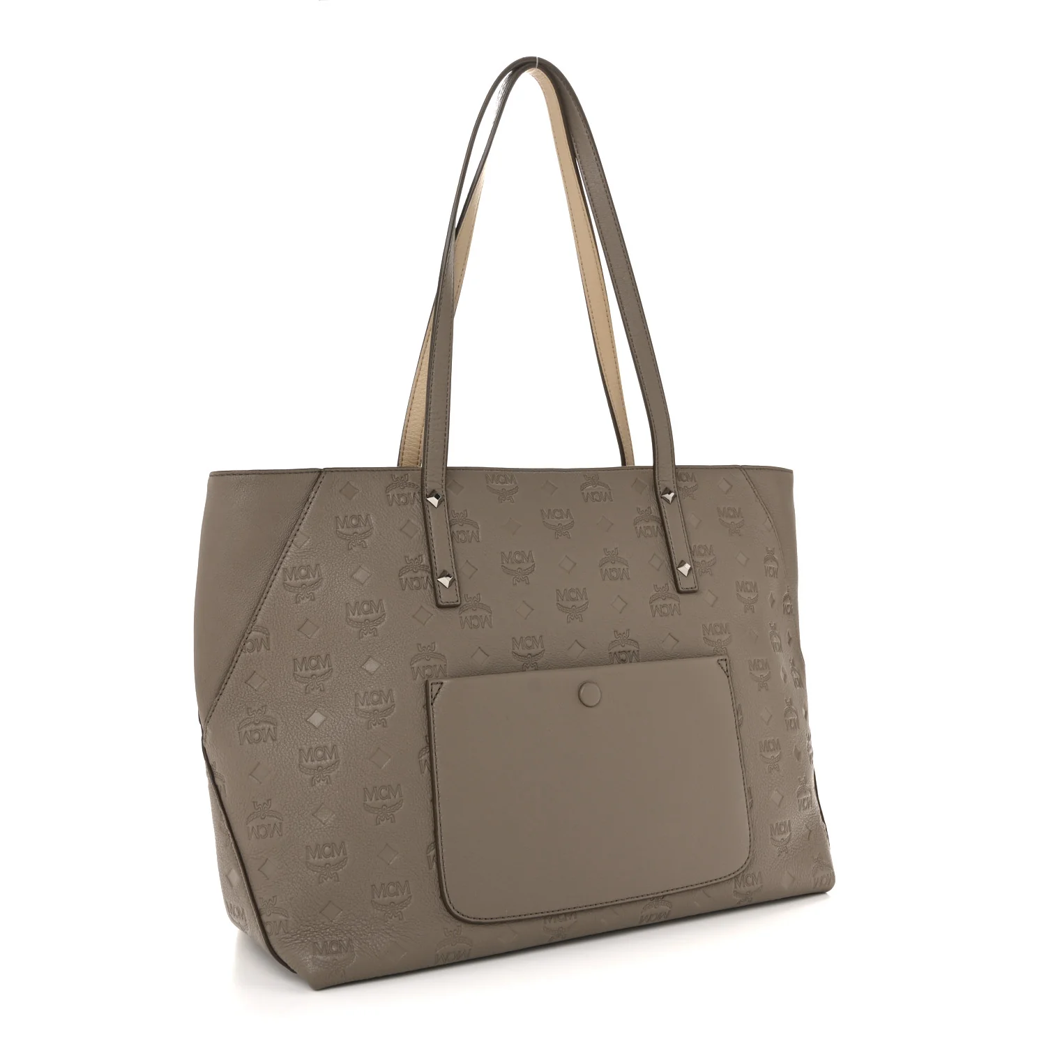 Calfskin Ottomar Monogram Medium Klara Shopper Tote Dove - Image 3