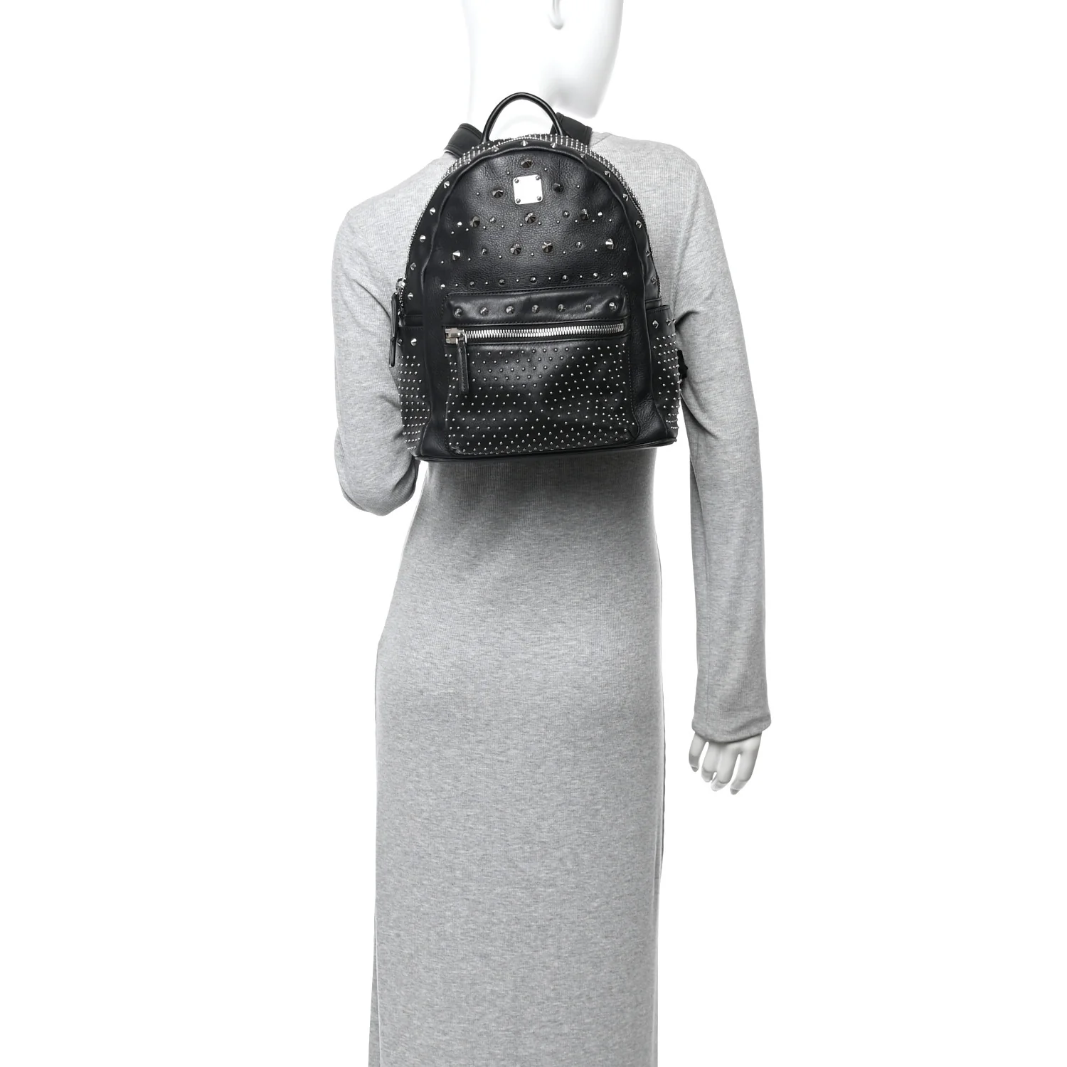 Calfskin Studded Small Stark Backpack Black - Image 2