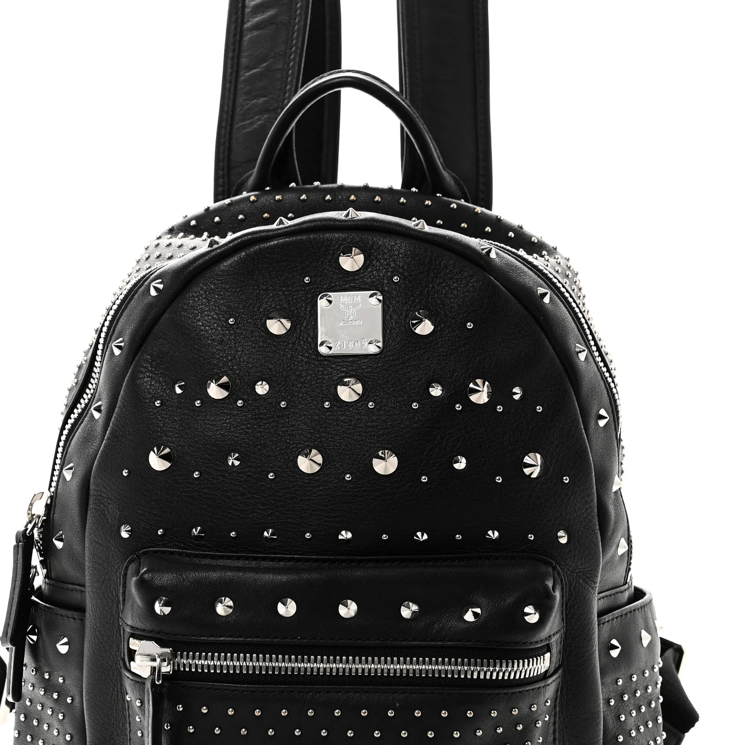 Calfskin Studded Small Stark Backpack Black - Image 7
