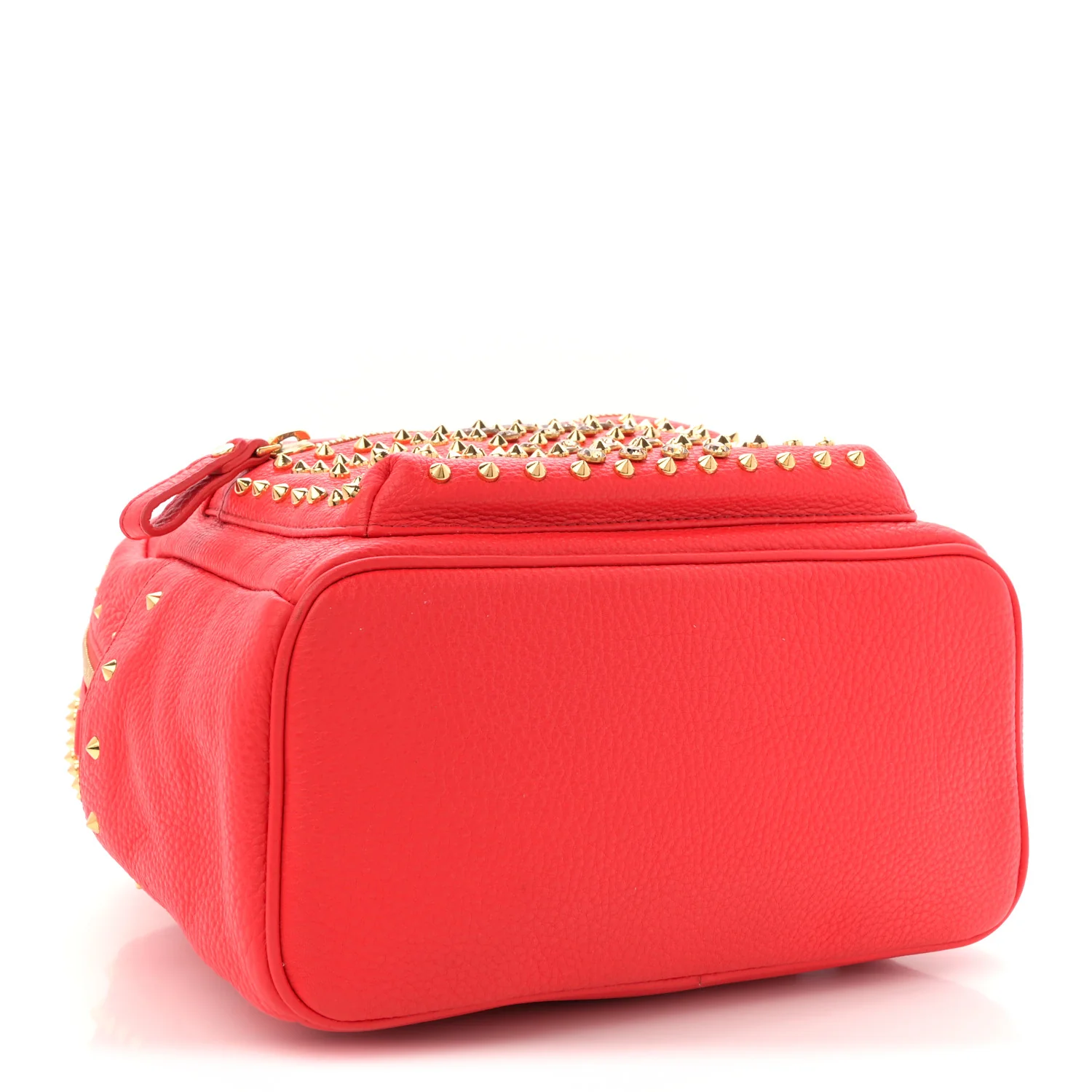 Grainy Lambskin Crystal Studded Small Stark Backpack Red - Image 4