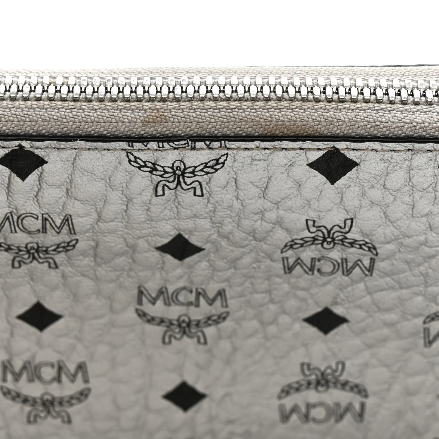 Metallic Visetos Large Zip Around Wallet Silver - Image 10