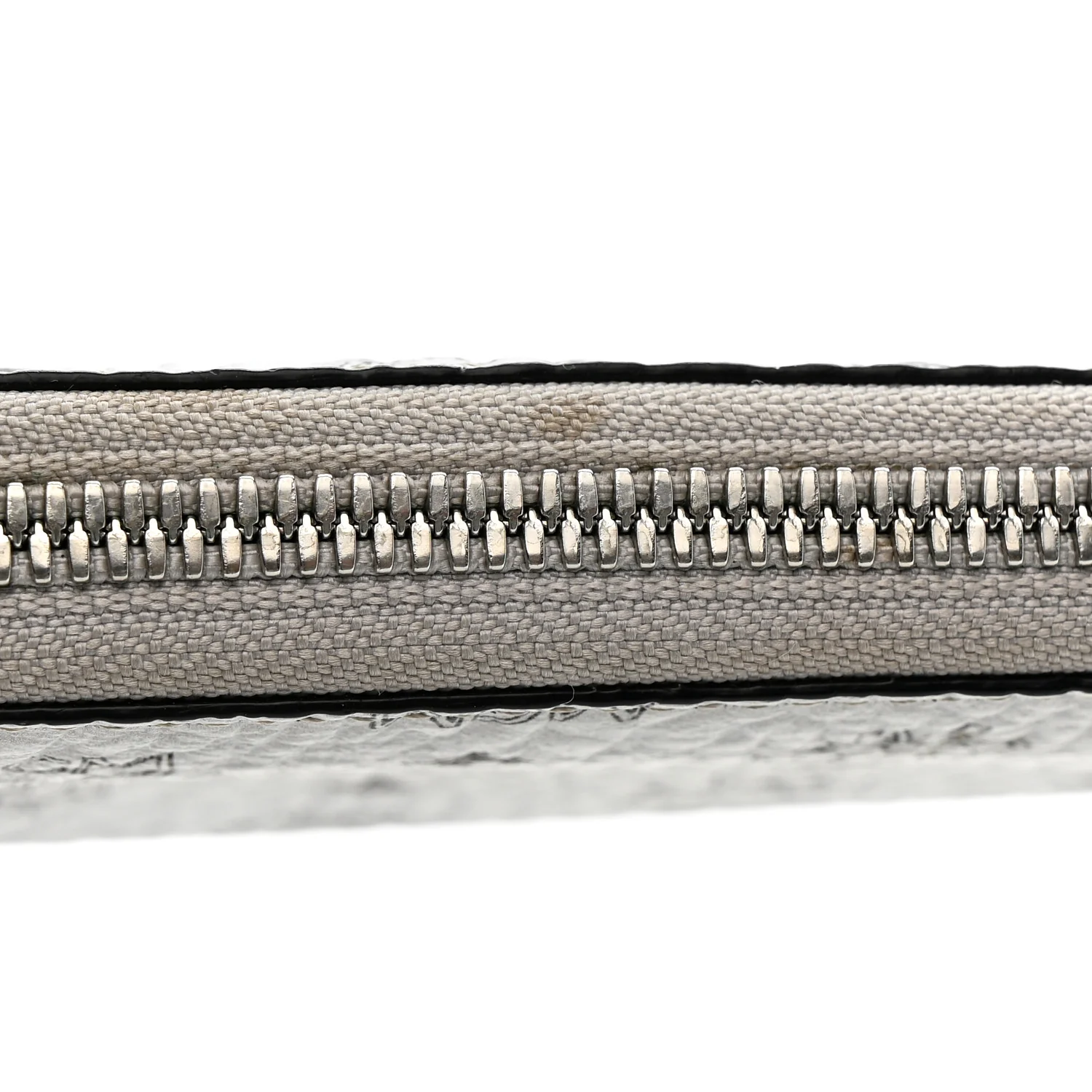 Metallic Visetos Large Zip Around Wallet Silver - Image 11