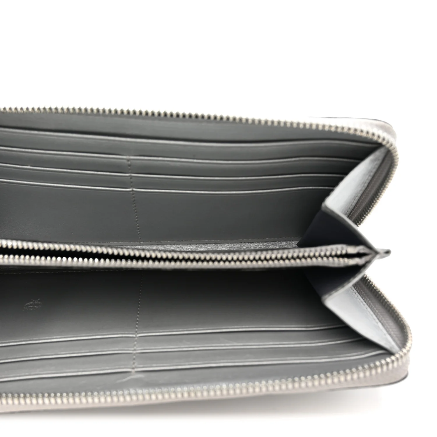 Metallic Visetos Large Zip Around Wallet Silver - Image 5