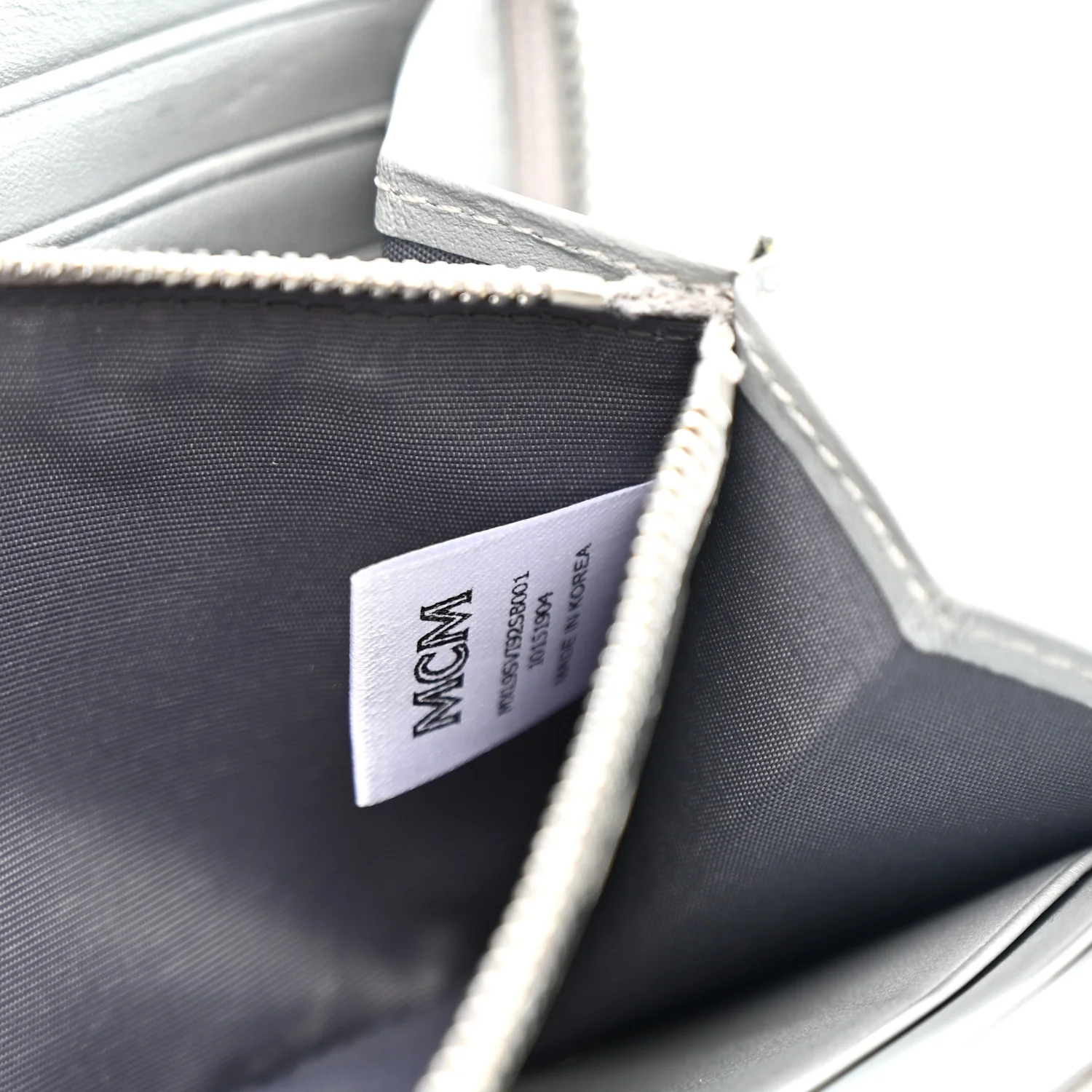 Metallic Visetos Large Zip Around Wallet Silver - Image 7