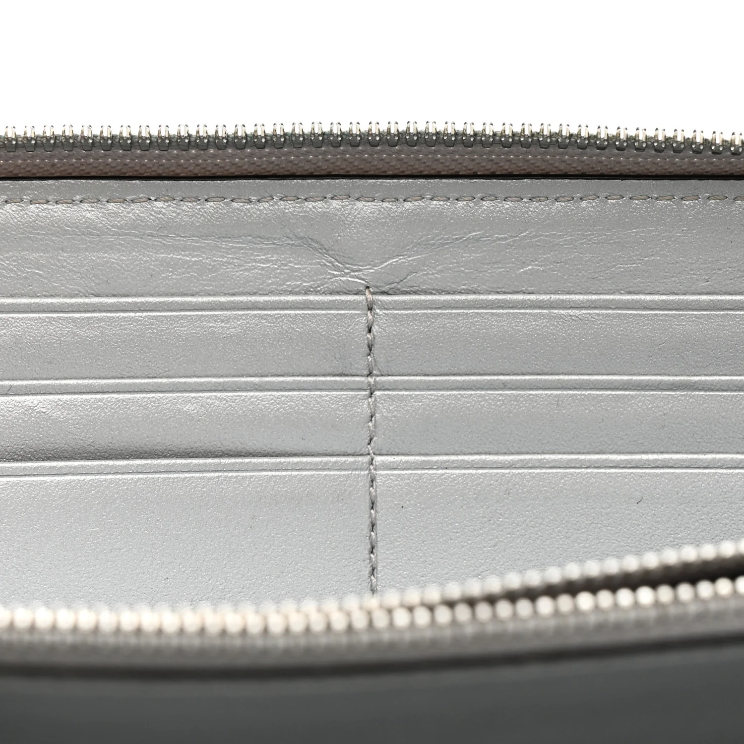 Metallic Visetos Large Zip Around Wallet Silver - Image 9