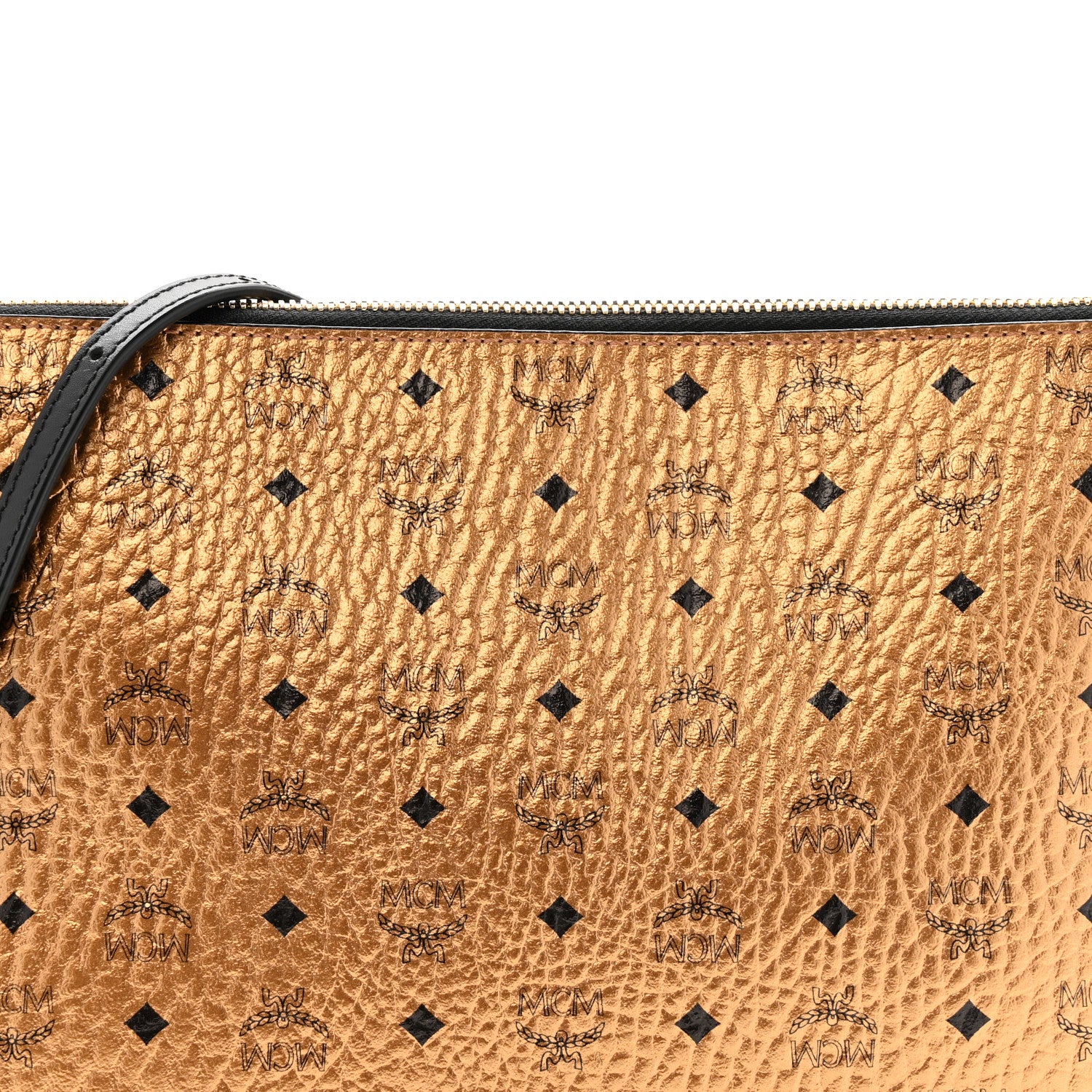 Metallic Visetos Medium Crossbody Pouch Gold - Image 7