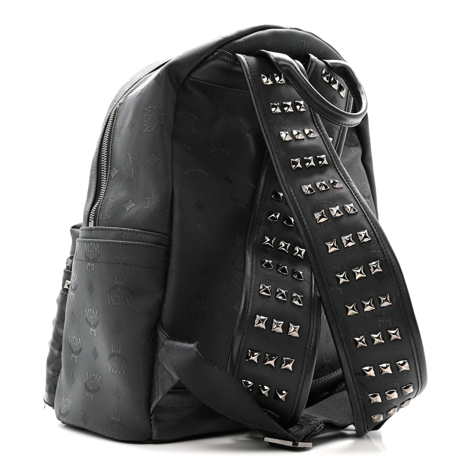 Nylon Monogram Studded Stark Medium Backpack Black - Image 3