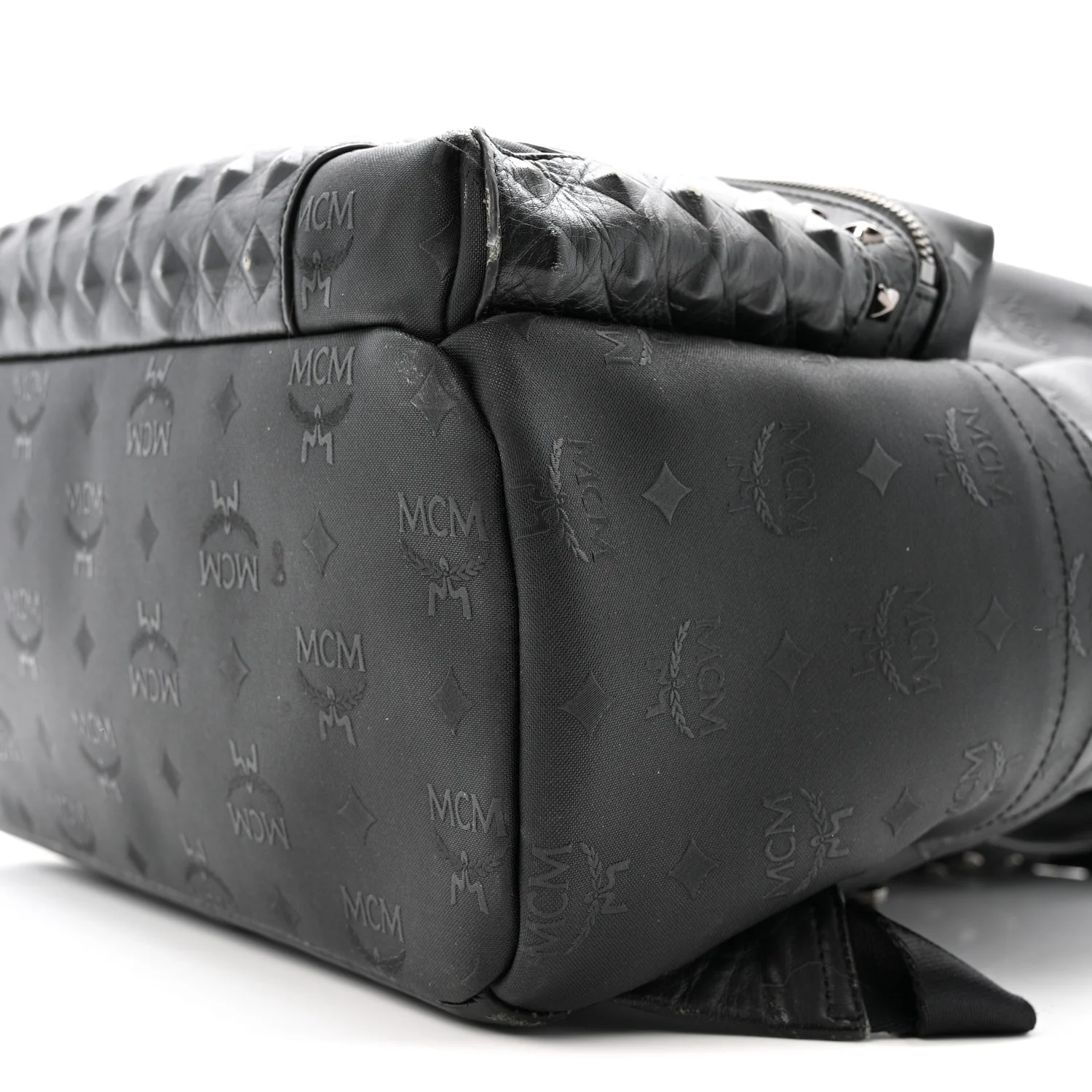 Nylon Monogram Studded Stark Medium Backpack Black - Image 9