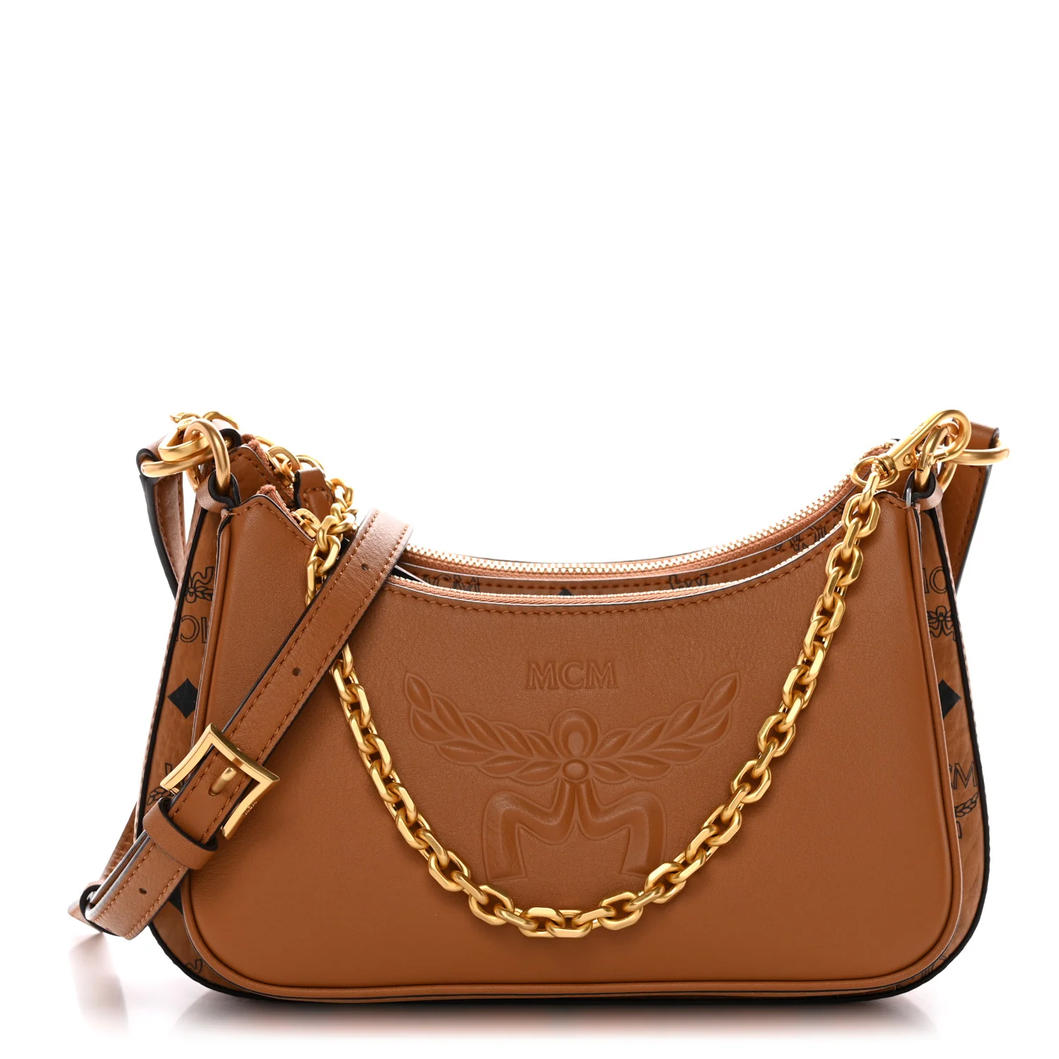 Visetos Aren Hobo Duo Crossbody Bag Cognac