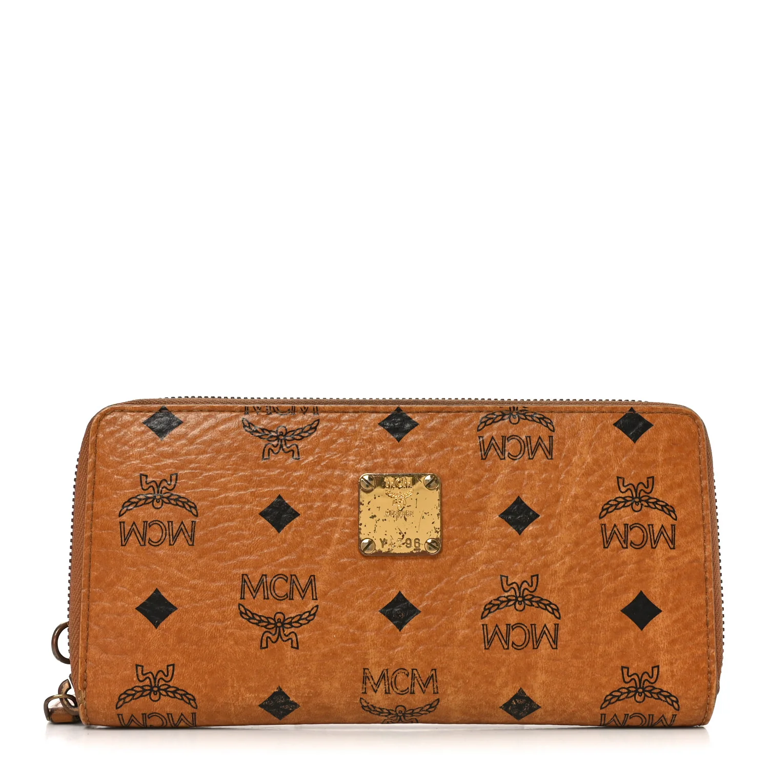 Visetos Heritage Large Zip Around Wallet Cognac