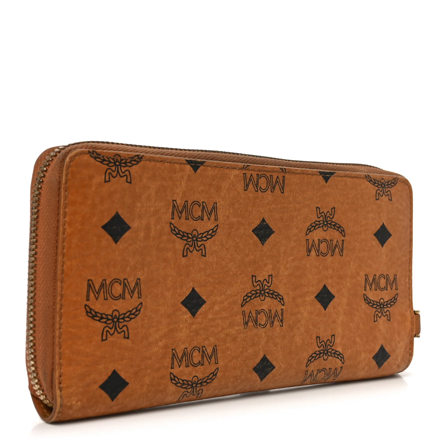 Visetos Heritage Large Zip Around Wallet Cognac - Image 3