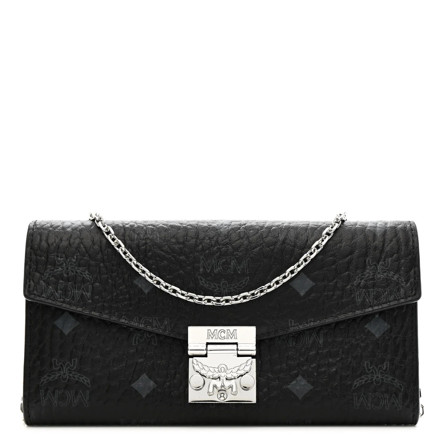 Visetos Large Patricia Wallet On Chain Black