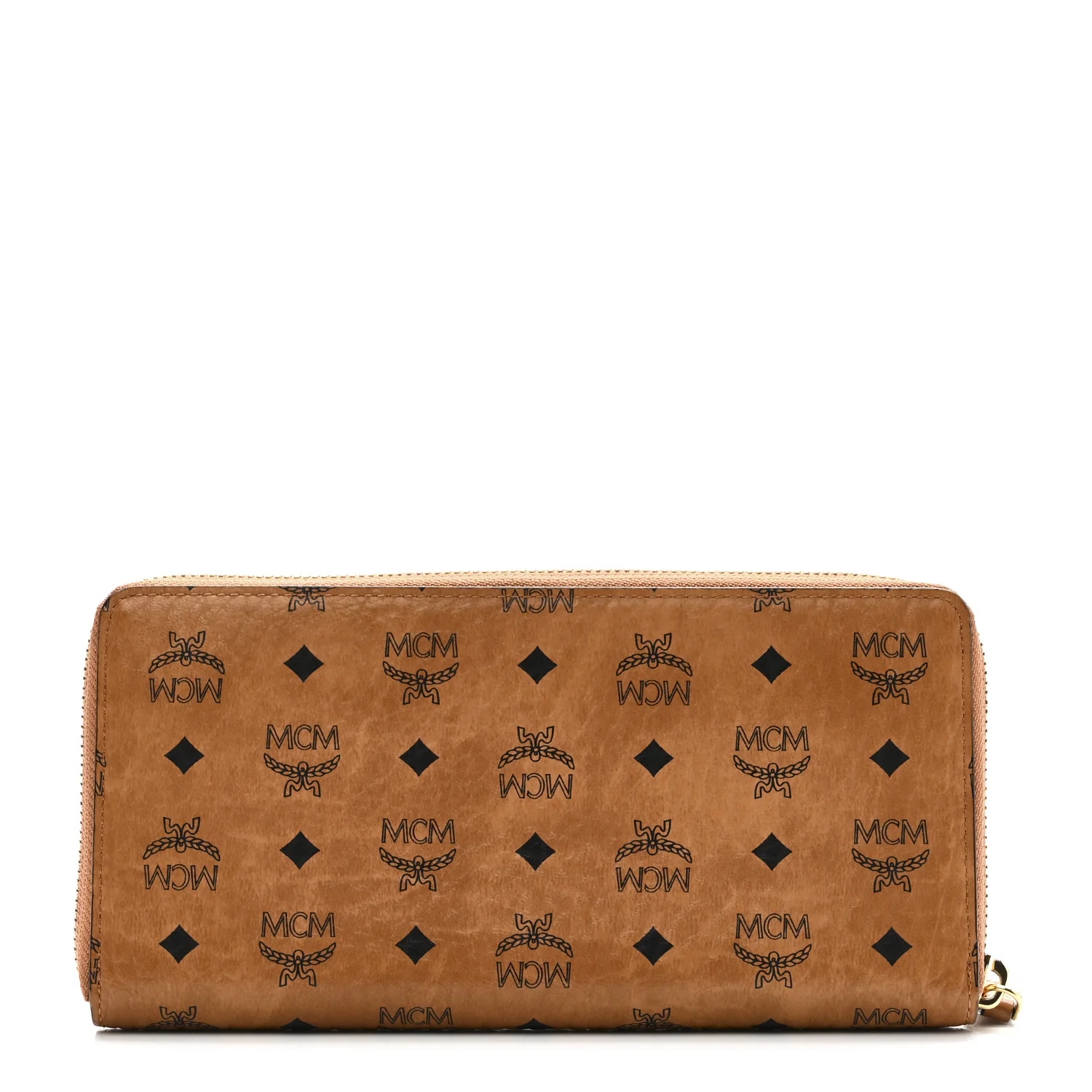 Visetos Large Zip Around Wallet Cognac