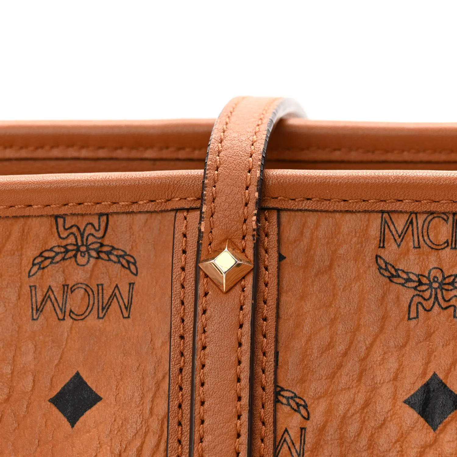 Visetos Medium Anya Top Zip Shopper Tote Cognac - Image 12