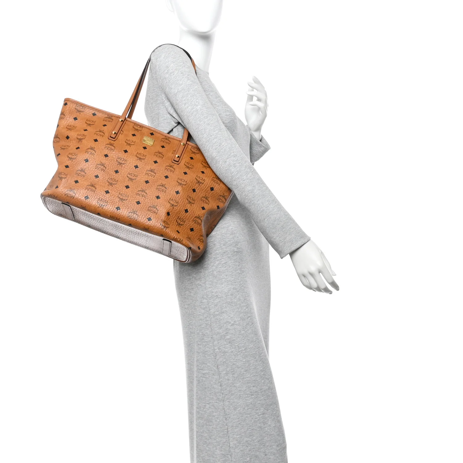 Visetos Medium Anya Top Zip Shopper Tote Cognac - Image 2
