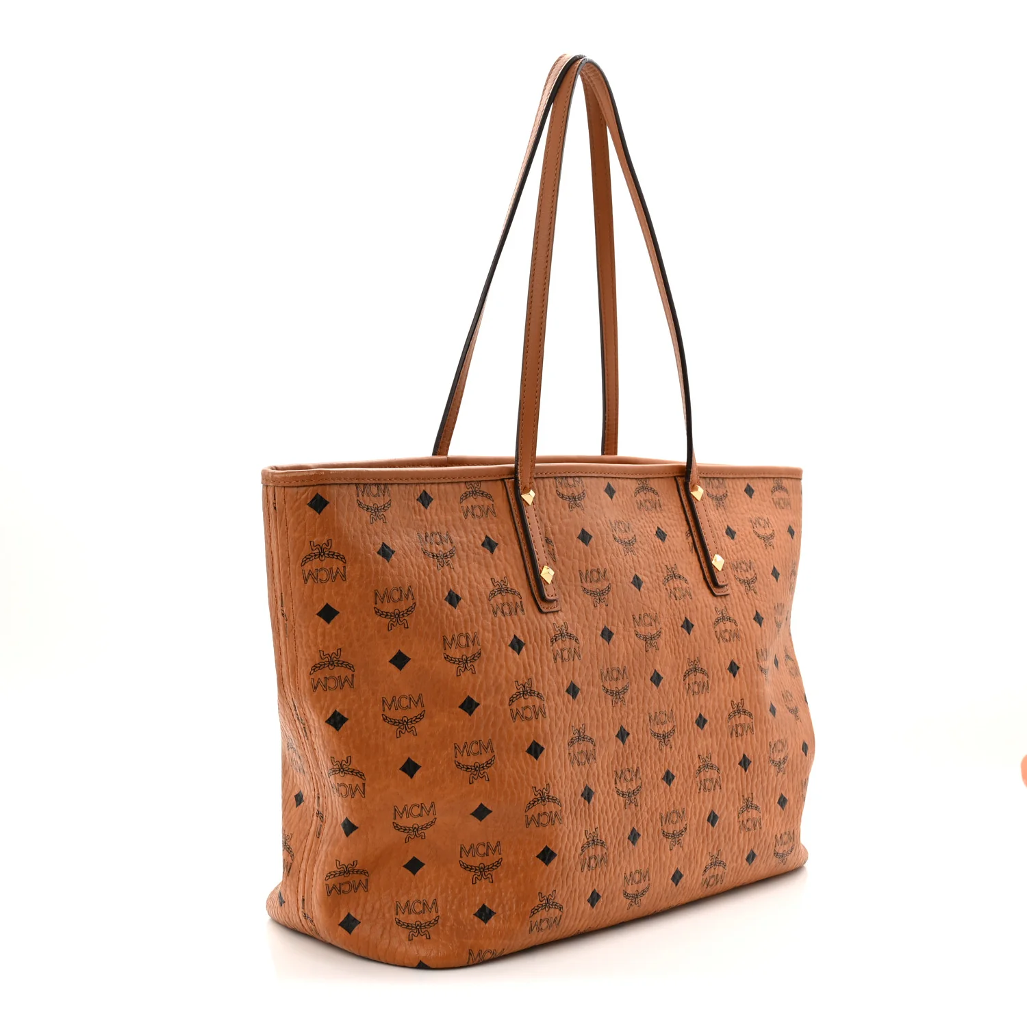 Visetos Medium Anya Top Zip Shopper Tote Cognac - Image 4