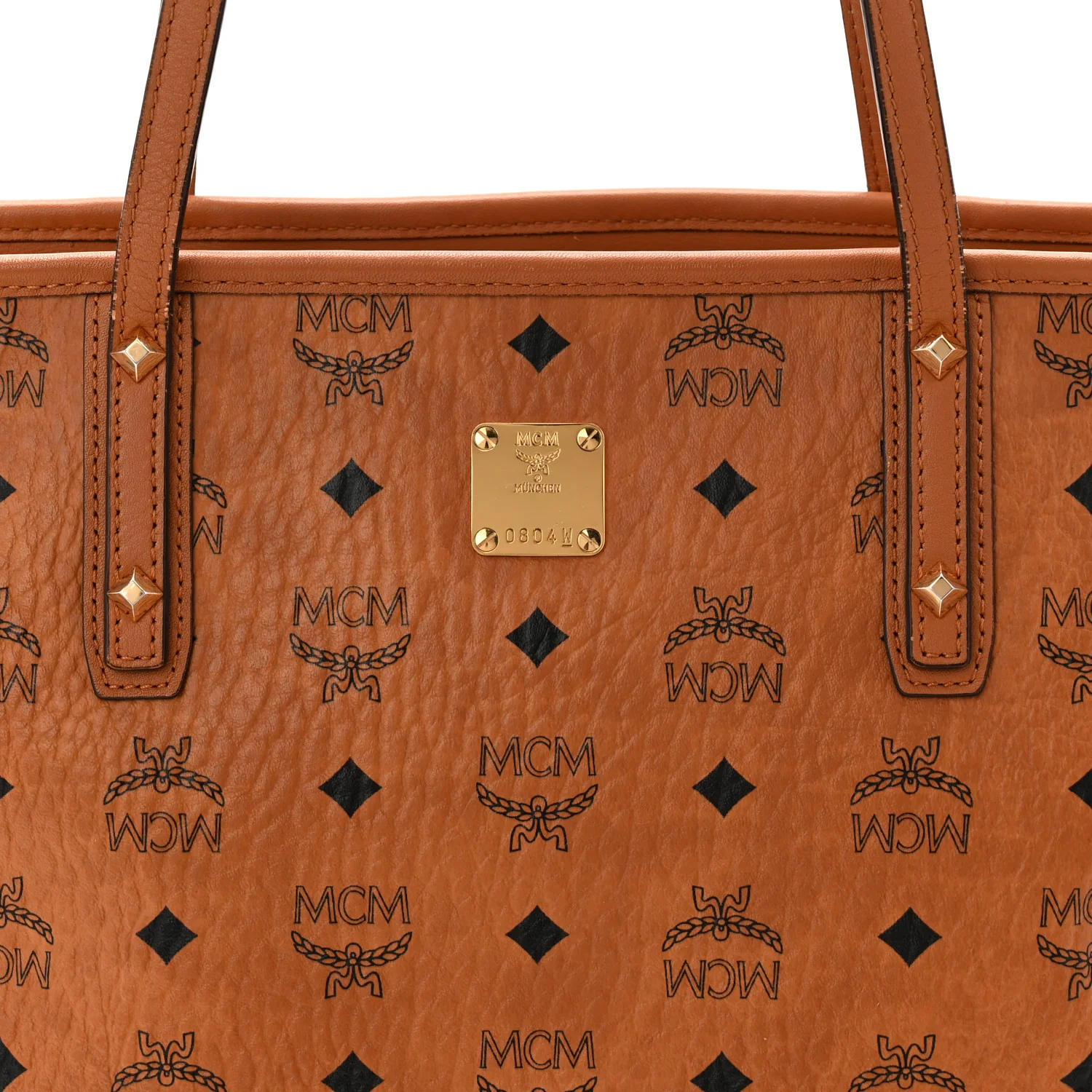 Visetos Medium Anya Top Zip Shopper Tote Cognac - Image 8