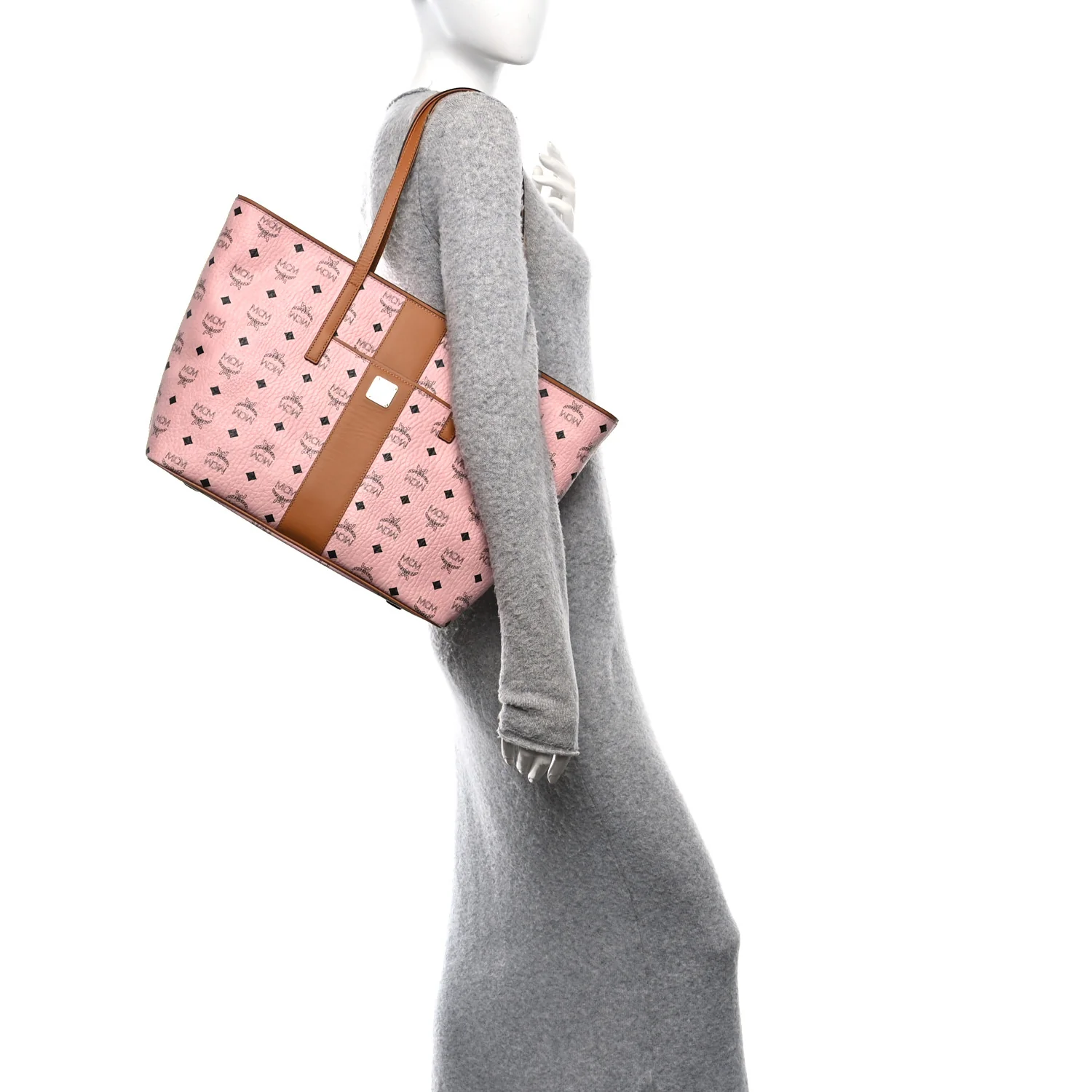 Visetos Medium Anya Zip Top Shopper Tote Soft Pink - Image 2