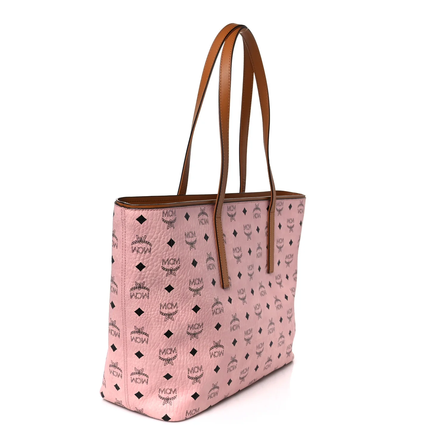 Visetos Medium Anya Zip Top Shopper Tote Soft Pink - Image 3