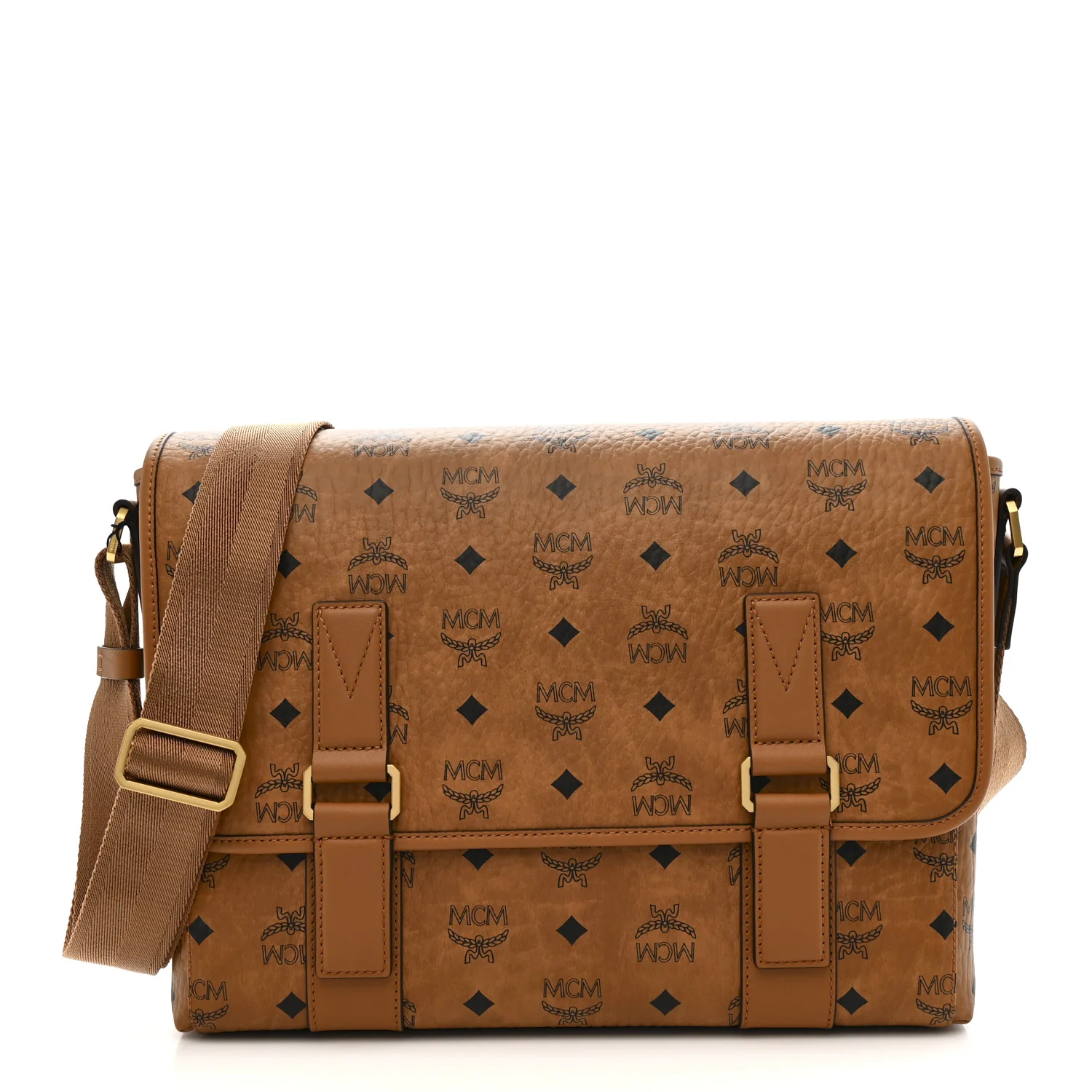 Visetos Medium Aren Messenger Bag Cognac