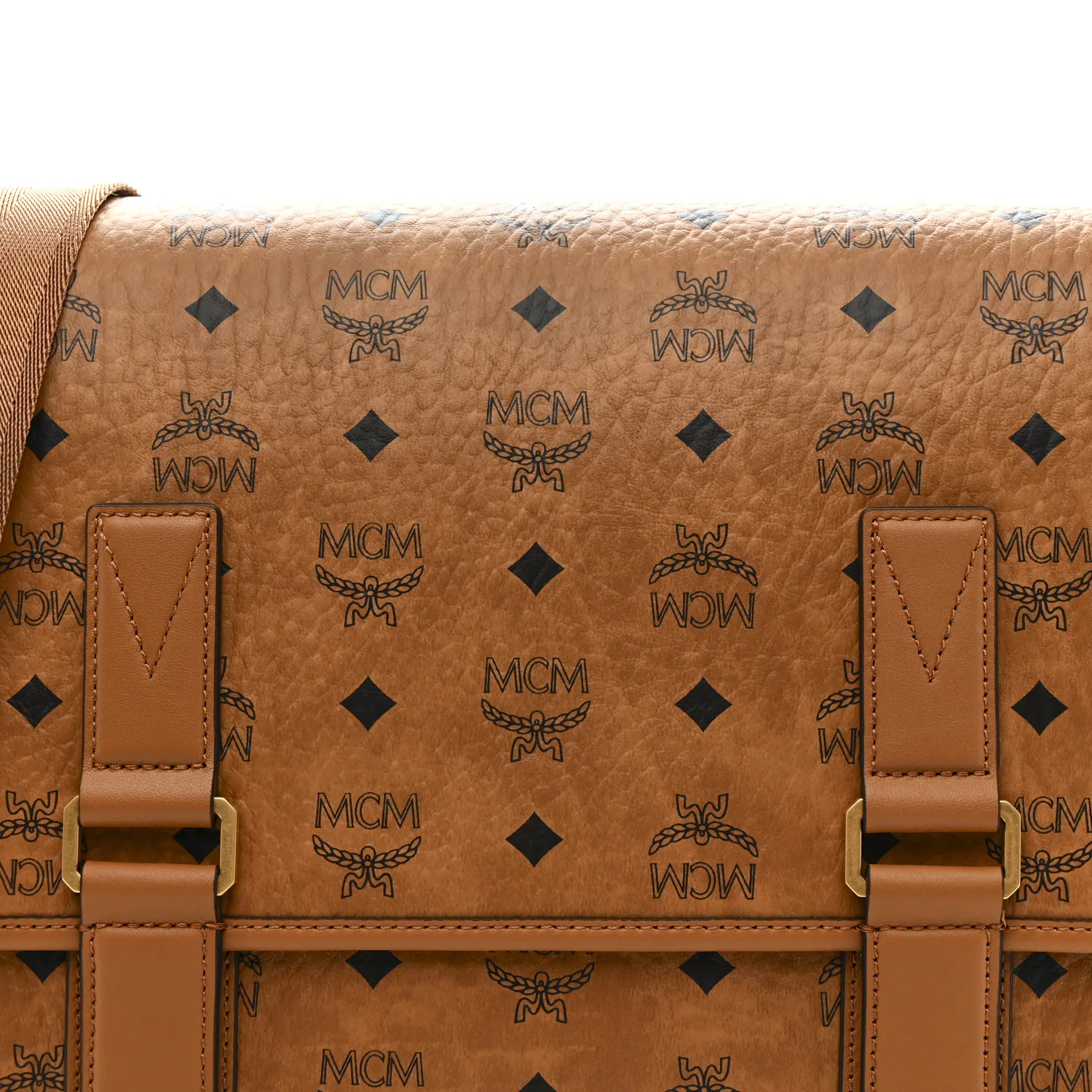 Visetos Medium Aren Messenger Bag Cognac - Image 8