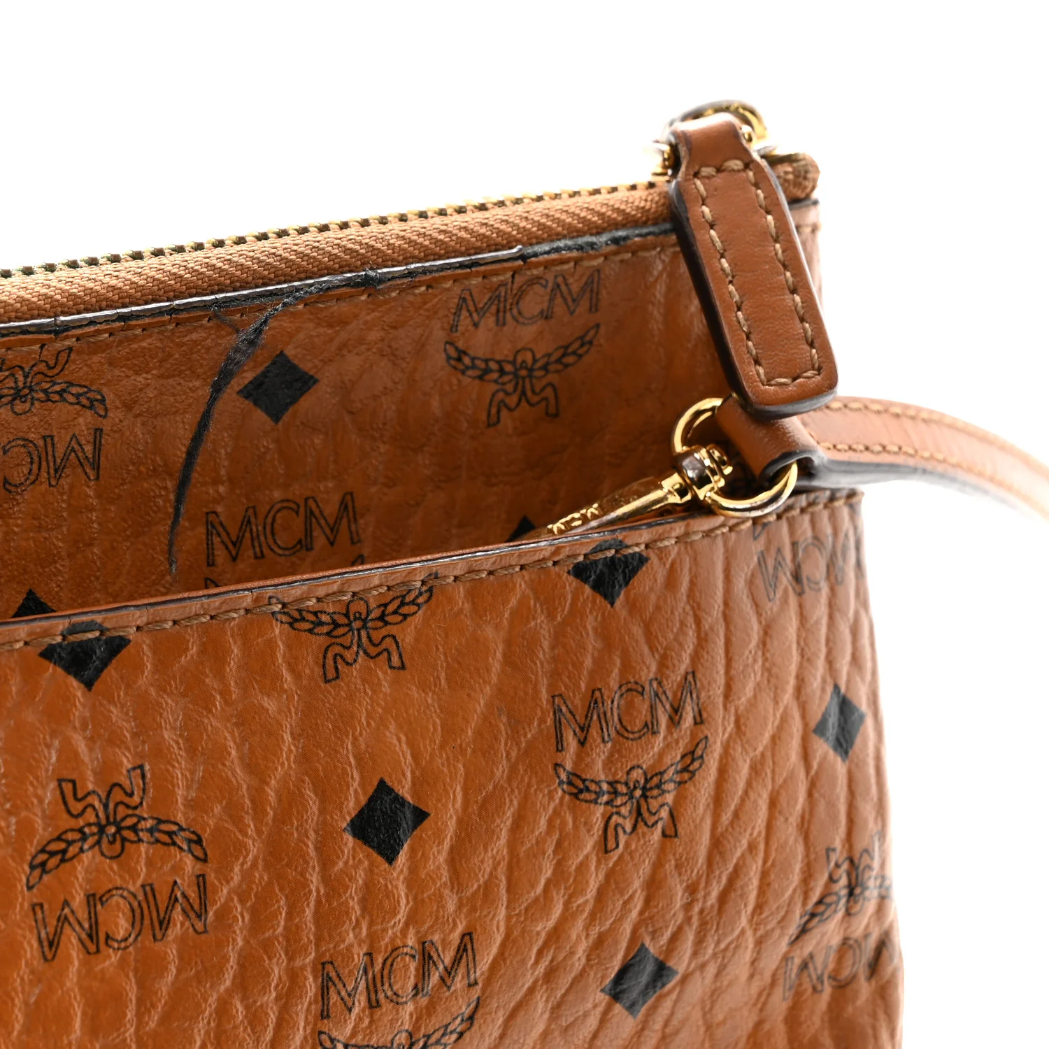 Visetos Medium Crossbody Pouch Cognac - Image 12