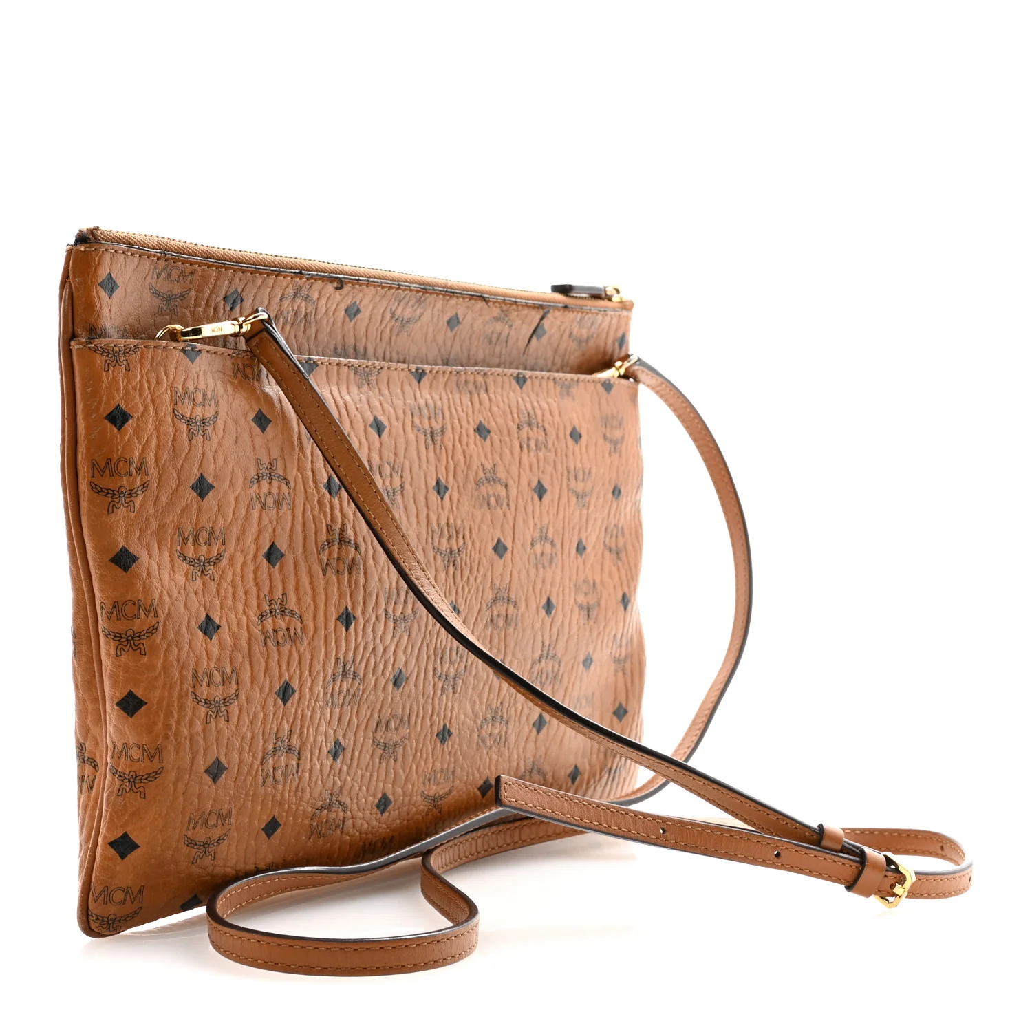 Visetos Medium Crossbody Pouch Cognac - Image 3