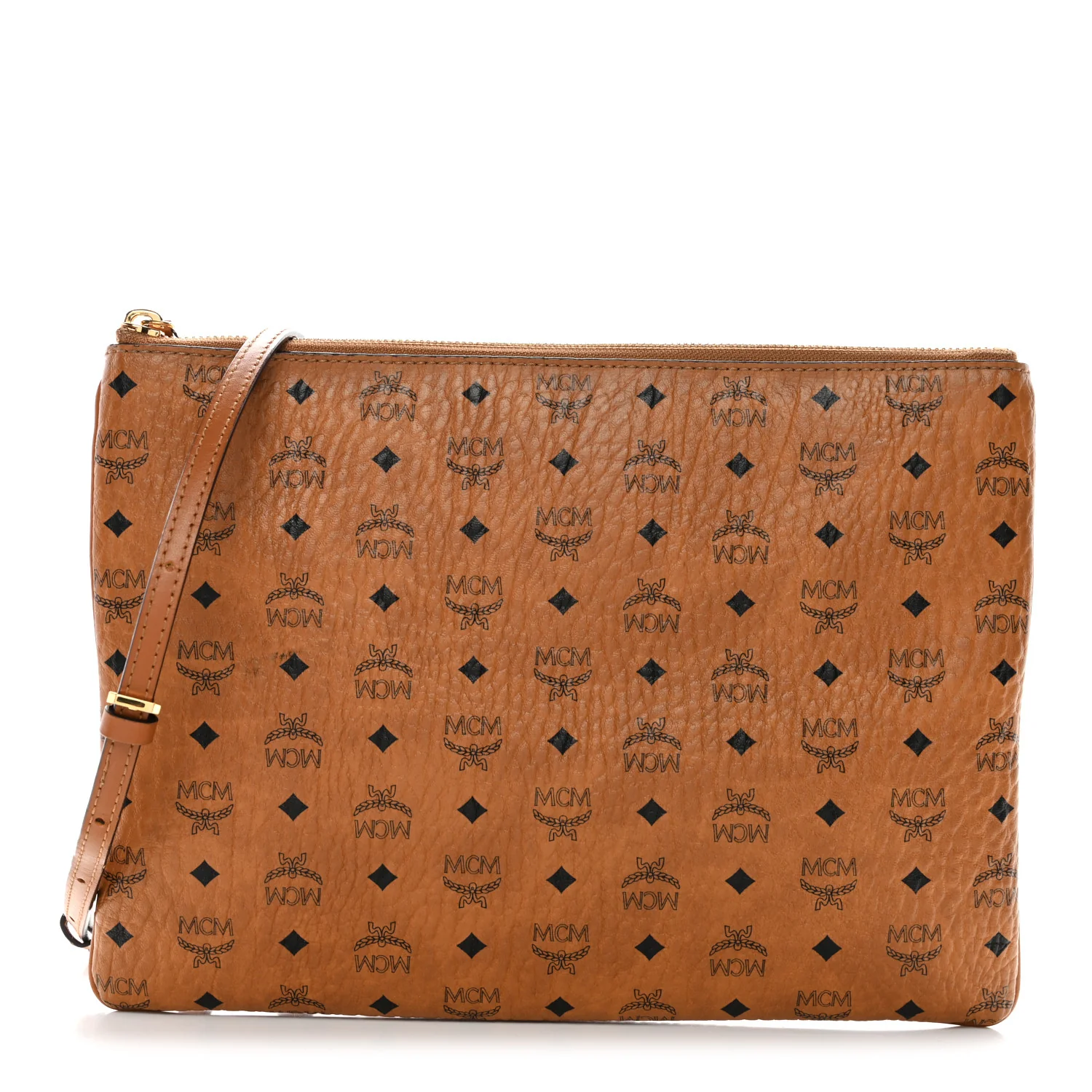 Visetos Medium Crossbody Pouch Cognac