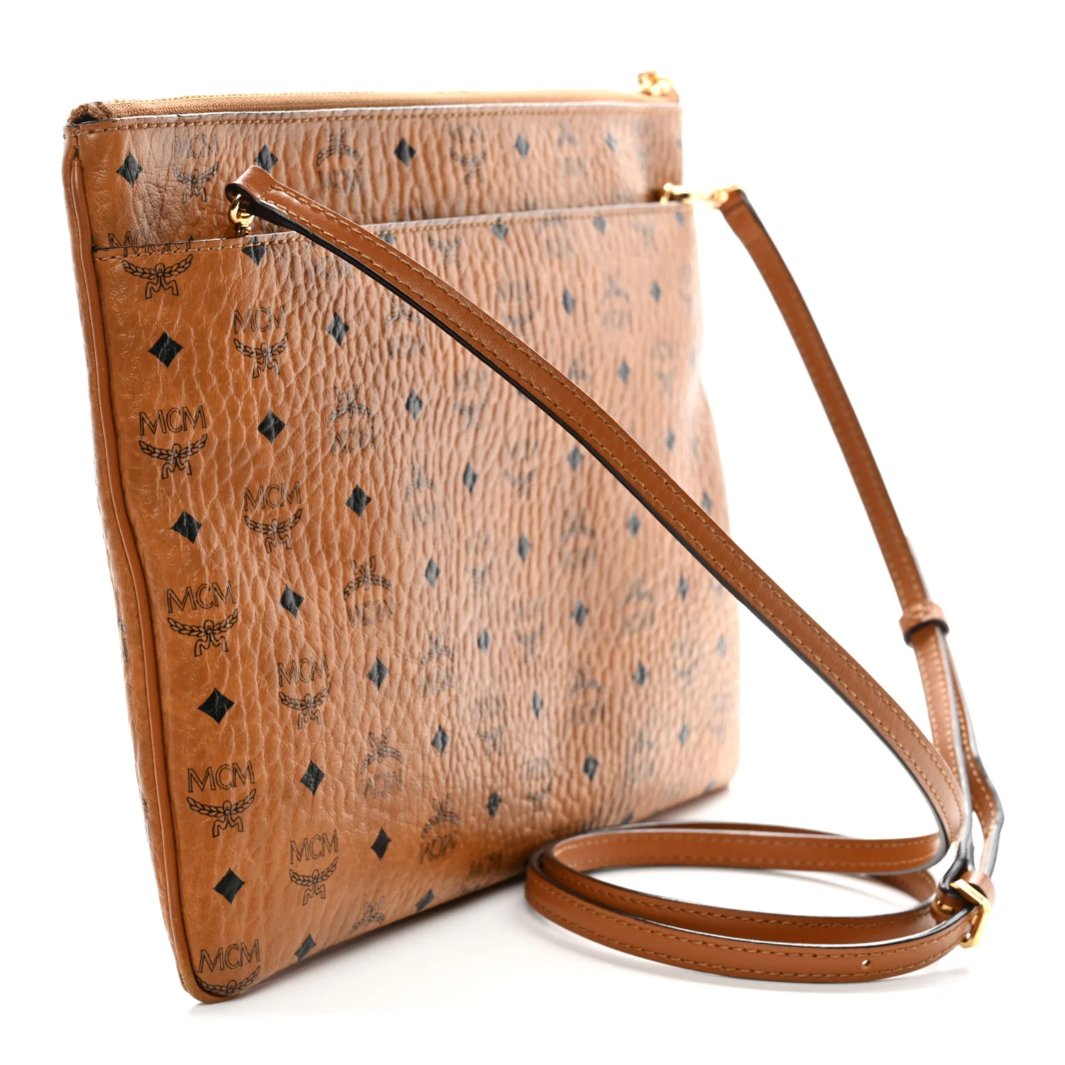 Visetos Medium Crossbody Pouch Cognac - Image 3