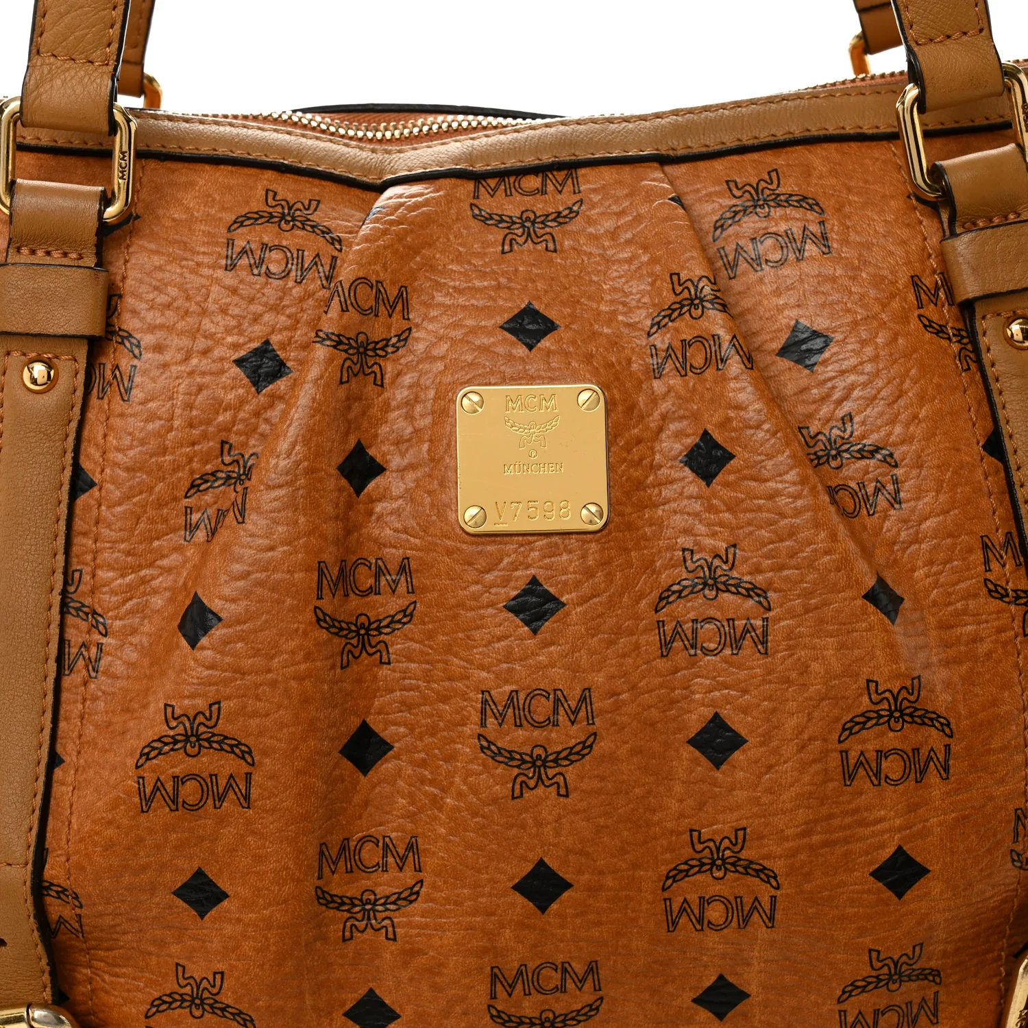 Visetos Medium Essentials Shopper Tote Cognac - Image 8