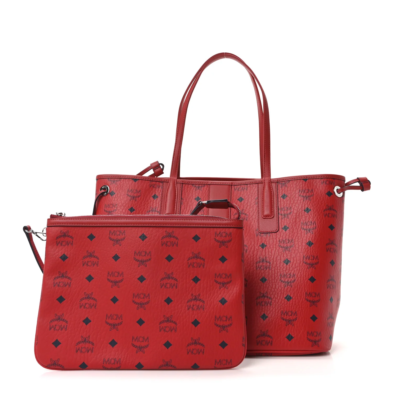Visetos Medium Liz Reversible Shopper Tote Candy Red - Image 3