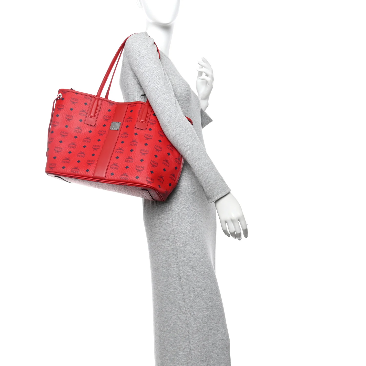Visetos Medium Liz Reversible Shopper Tote Candy Red - Image 2