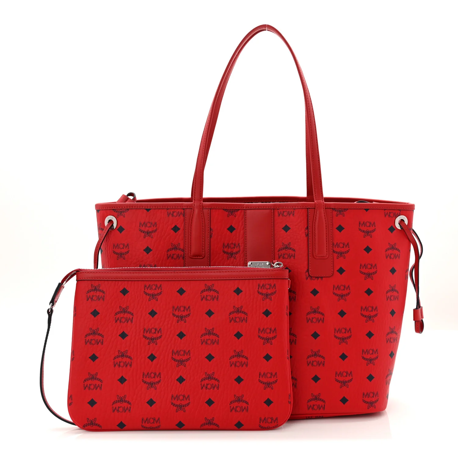 Visetos Medium Liz Reversible Shopper Tote Candy Red - Image 3