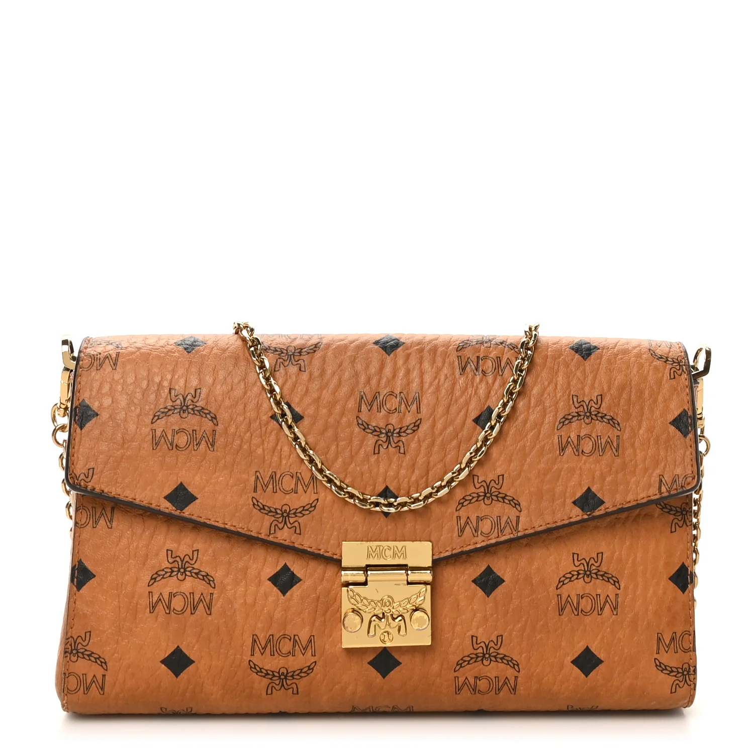 Visetos Medium Patricia Wallet On Chain Cognac